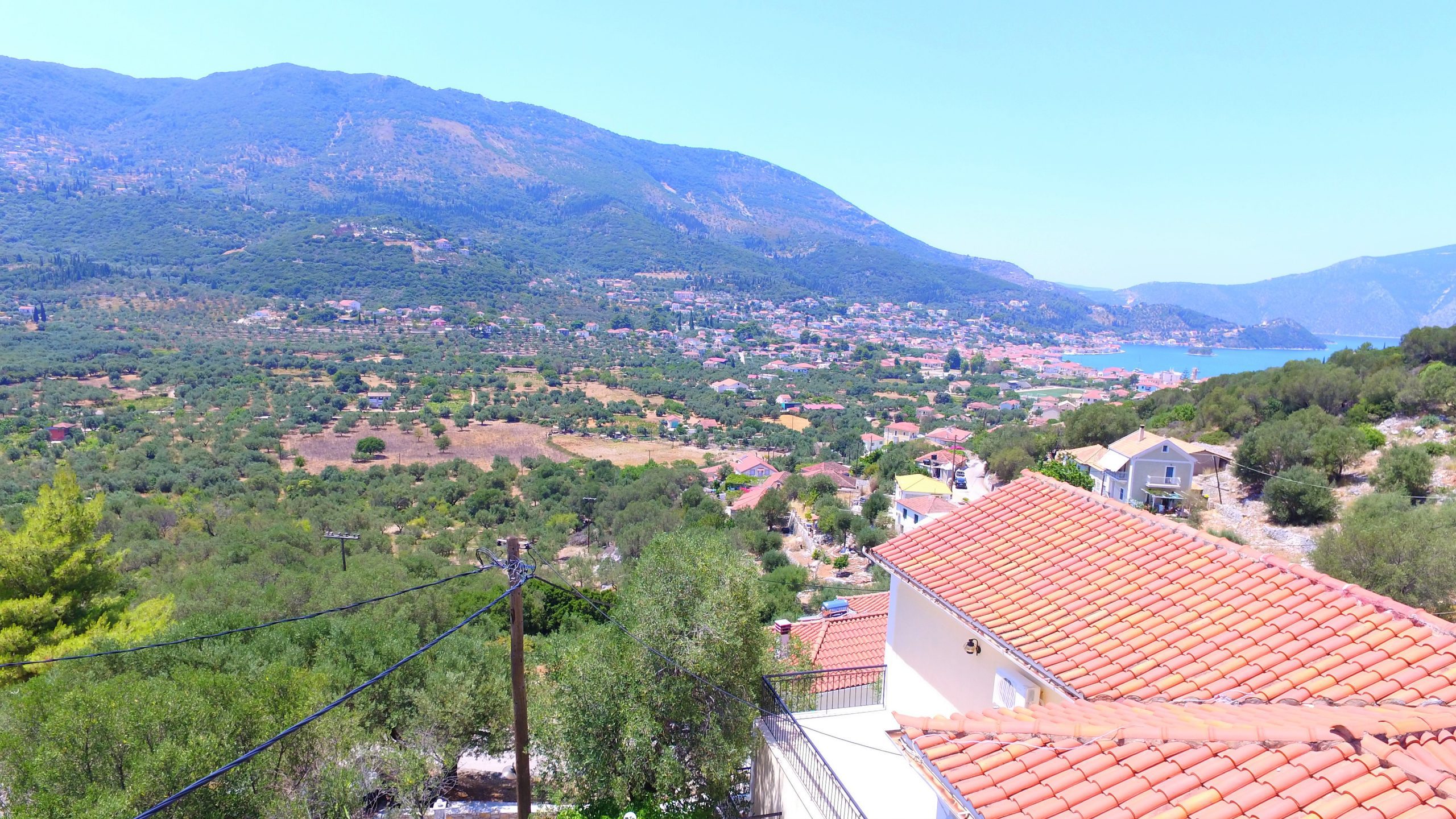 Aerial landscape view of property for sale in Vathi Ithaca Greece