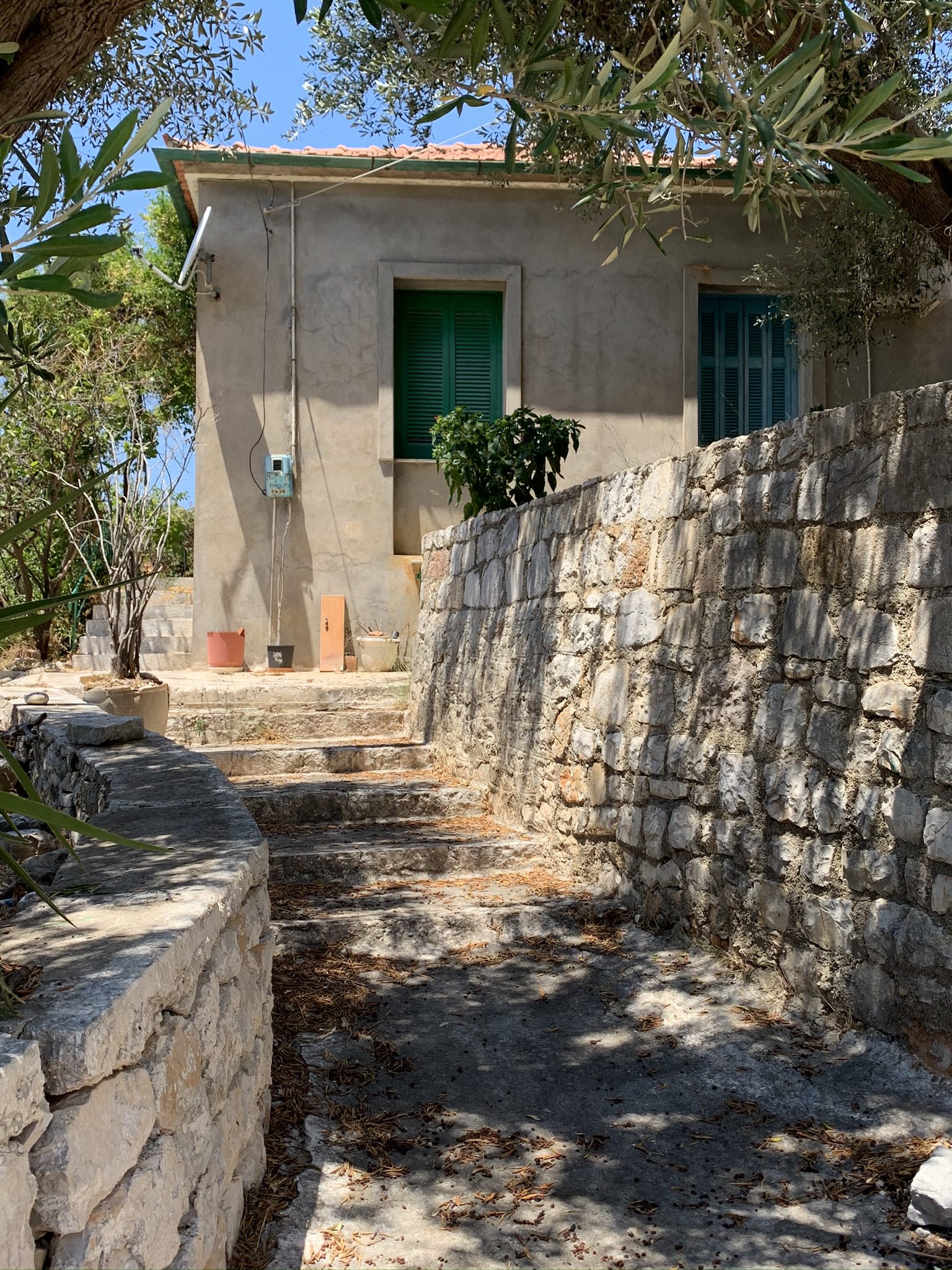 Exterior walkway of property for sale in Vathi Ithaca Greece