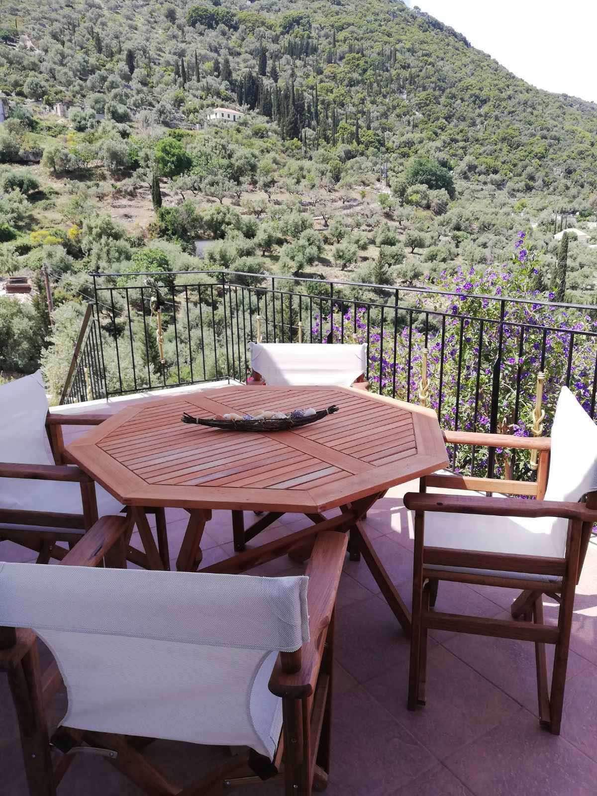 Outside balcony of property for sale in Ithaca Greece Vathi