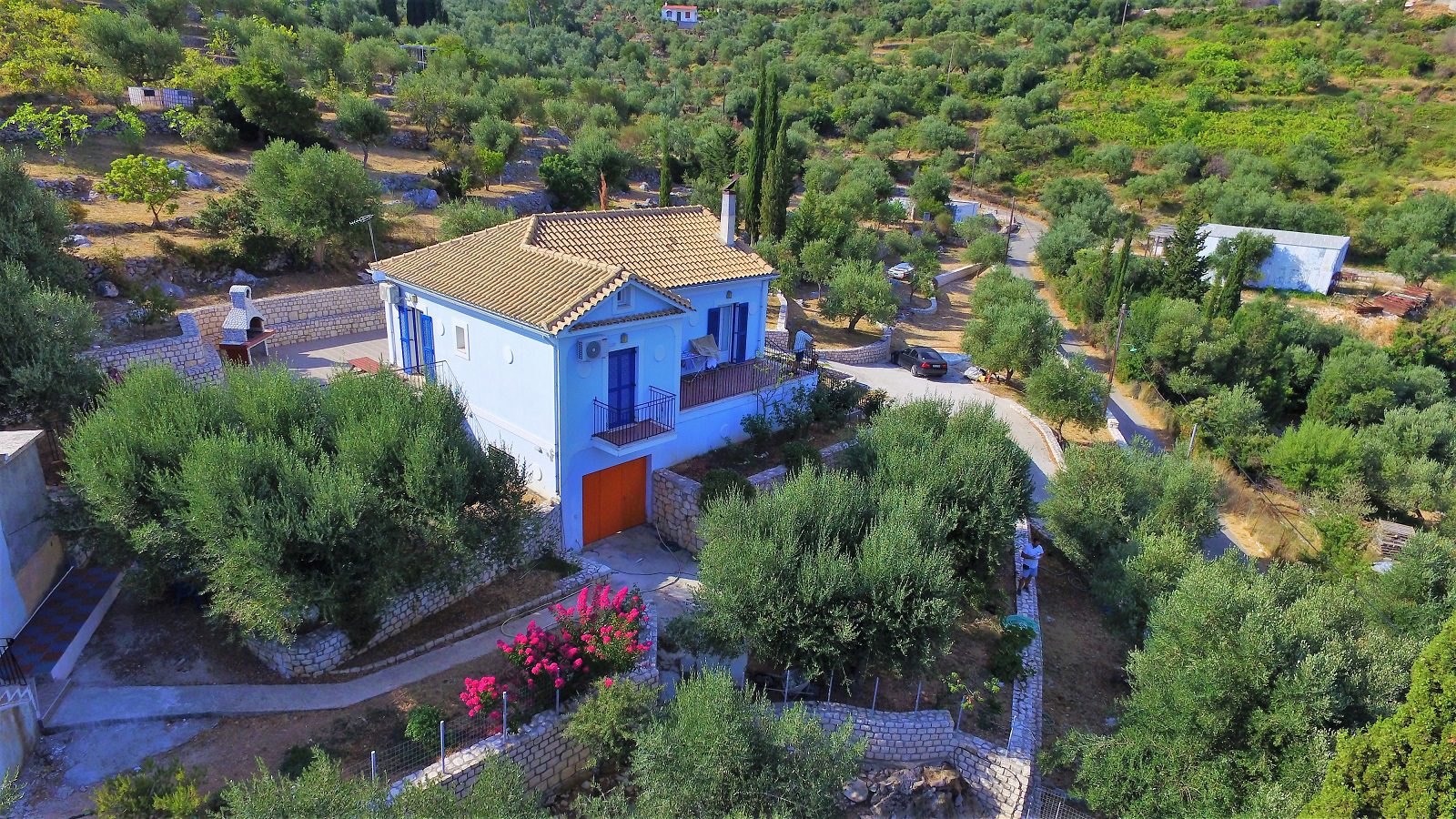 Aerial view of property for sale Ithaca Greece Vathi