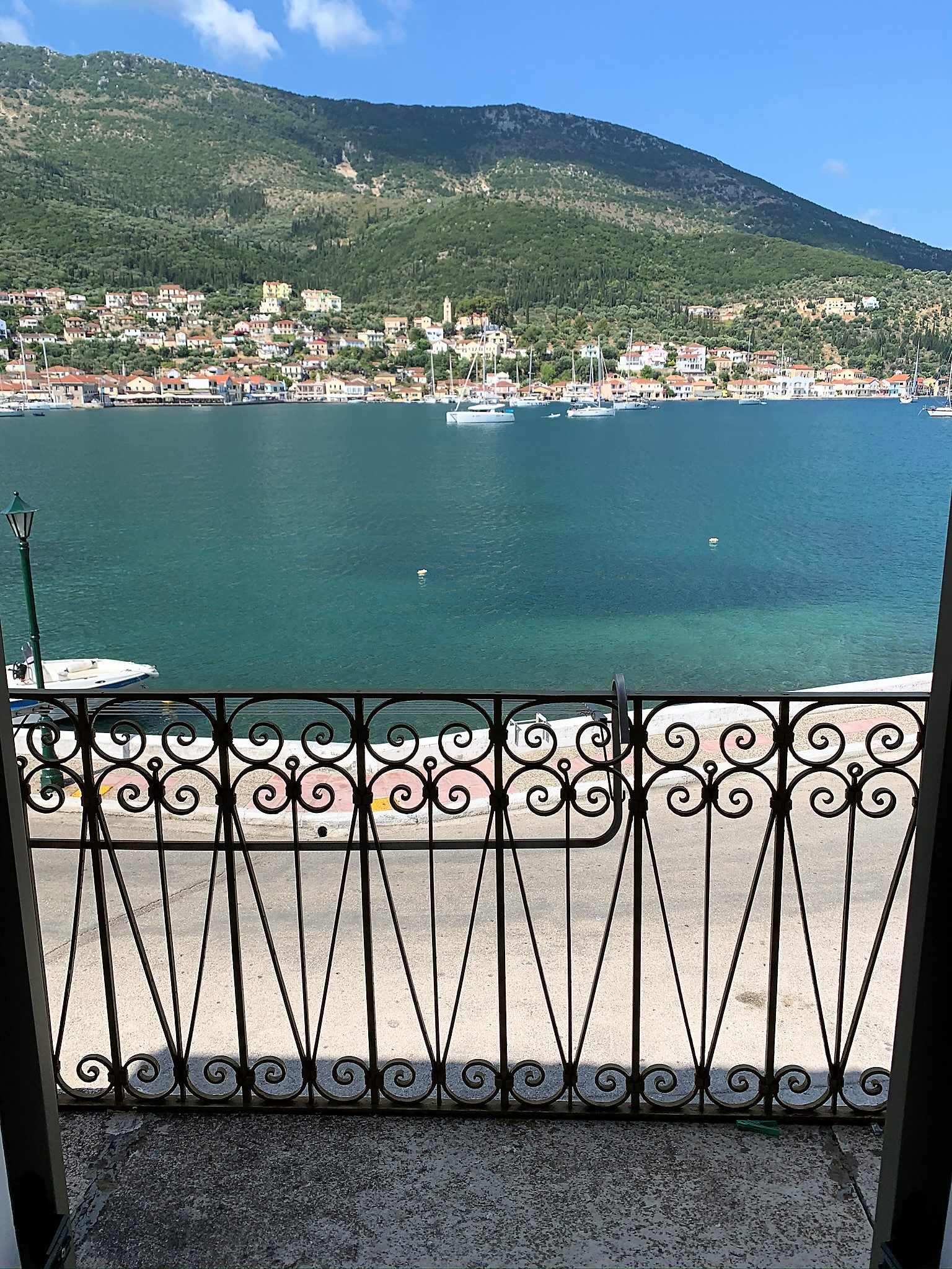 Bay view from waterfront property for sale in Ithaca Greece Vathi