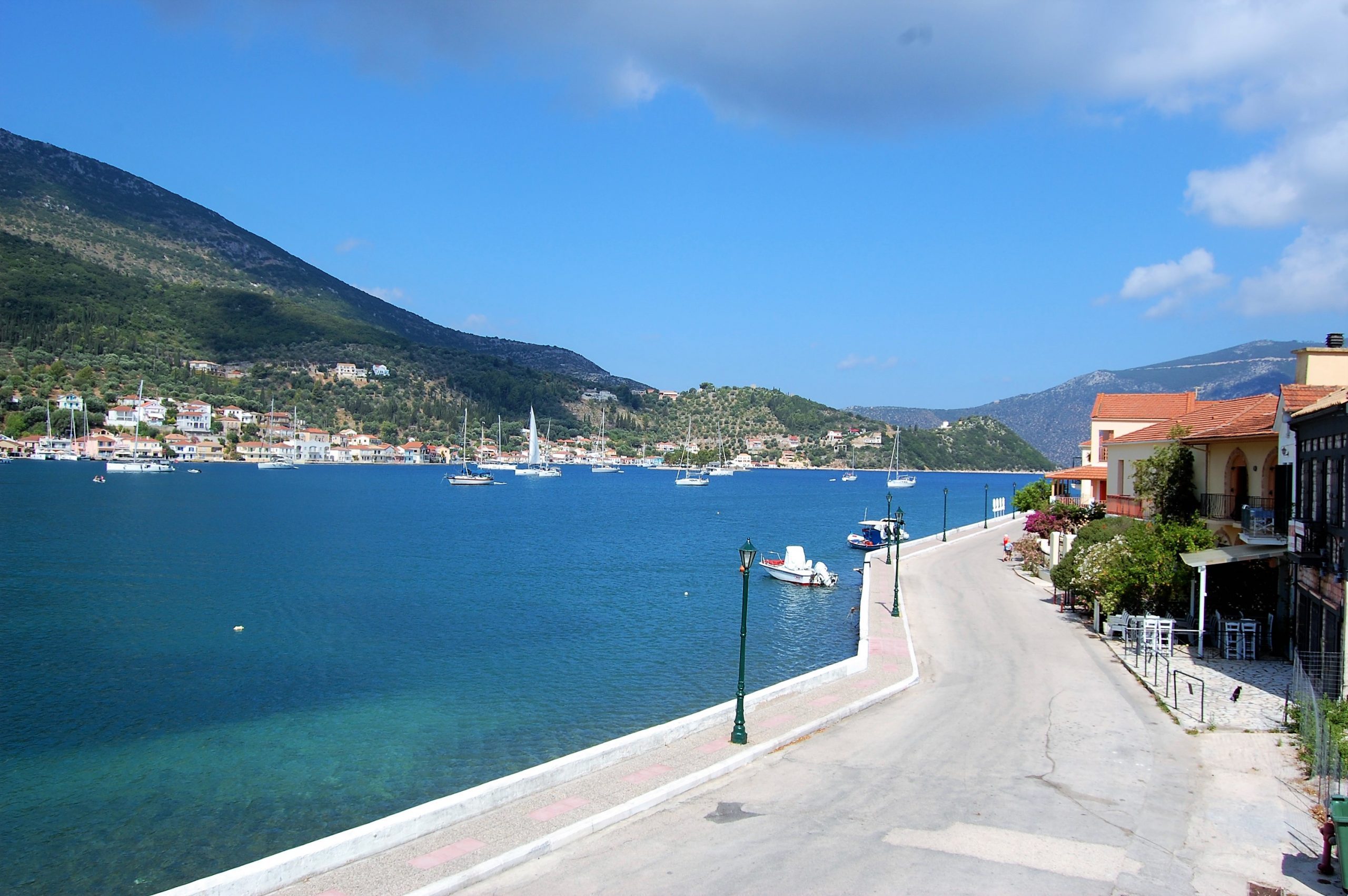 Bay view from waterfront property for sale in Ithaca Greece Vathi
