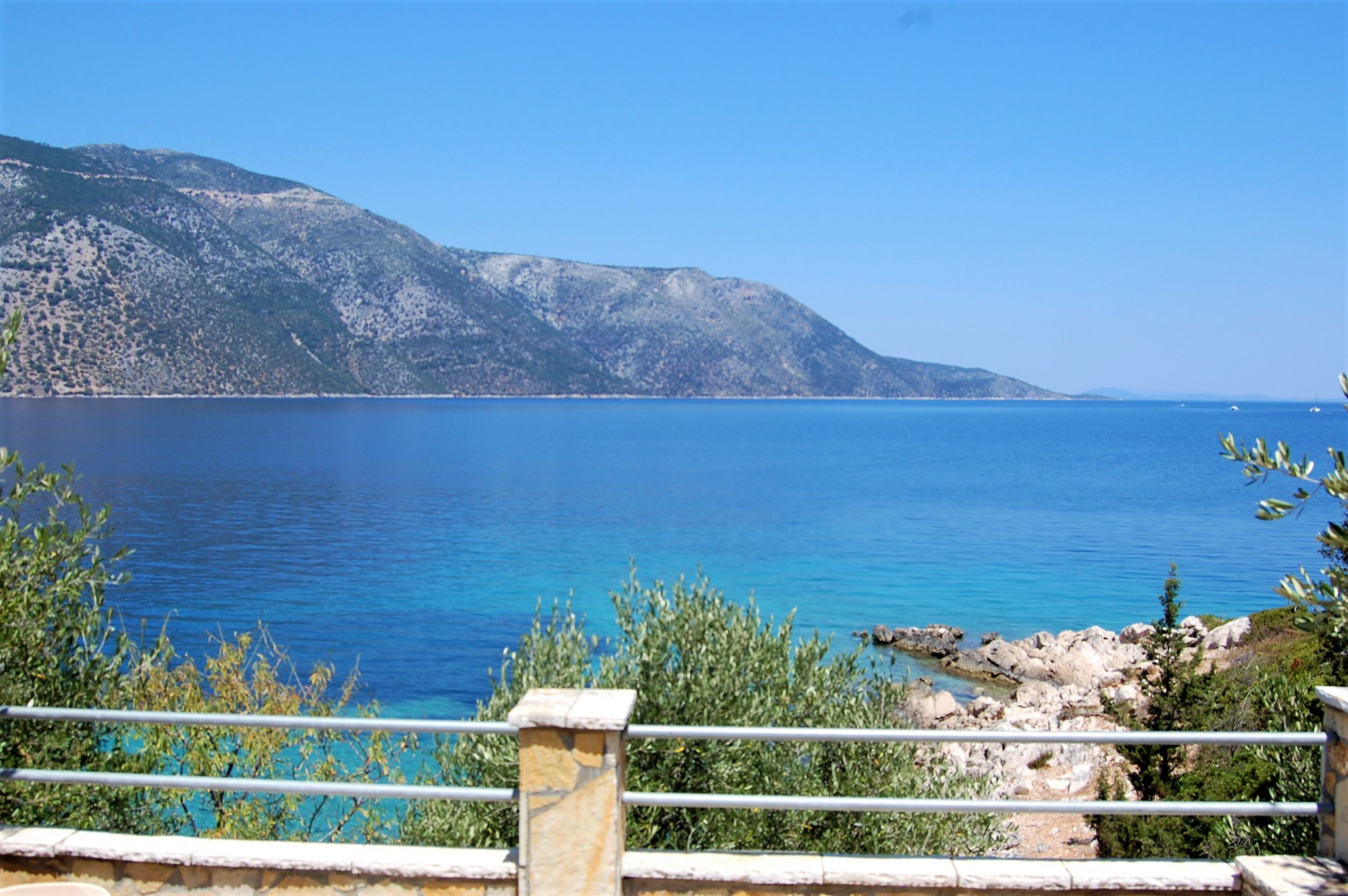 Sea view of coastal house for sale in Ithaca Greece Vathi