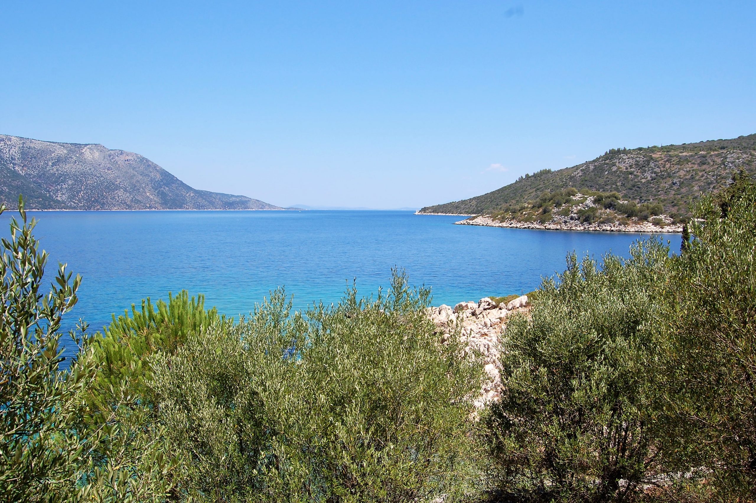 Sea view of coastal house for sale in Ithaca Greece Vathi