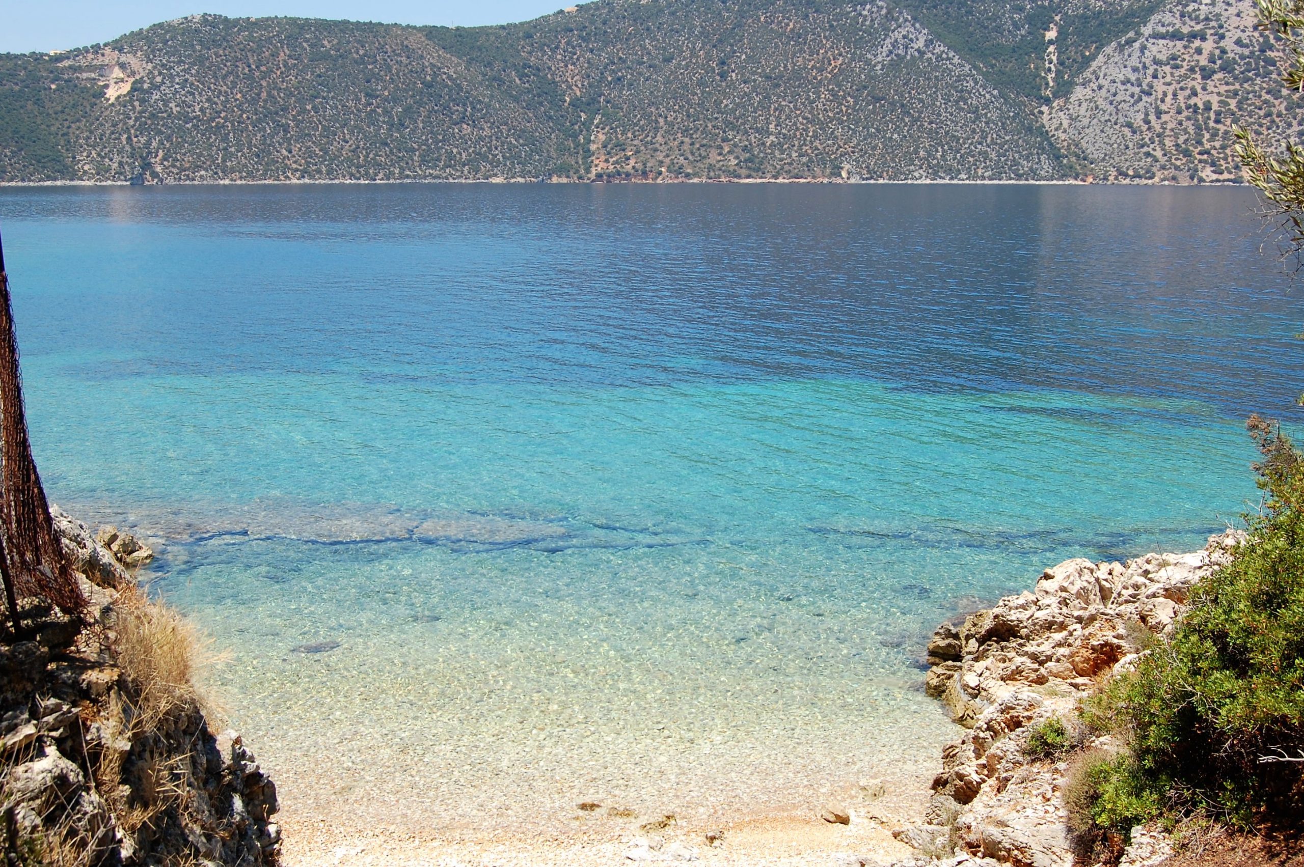 Beach access from coastal house for sale in Ithaca Greece Vathi