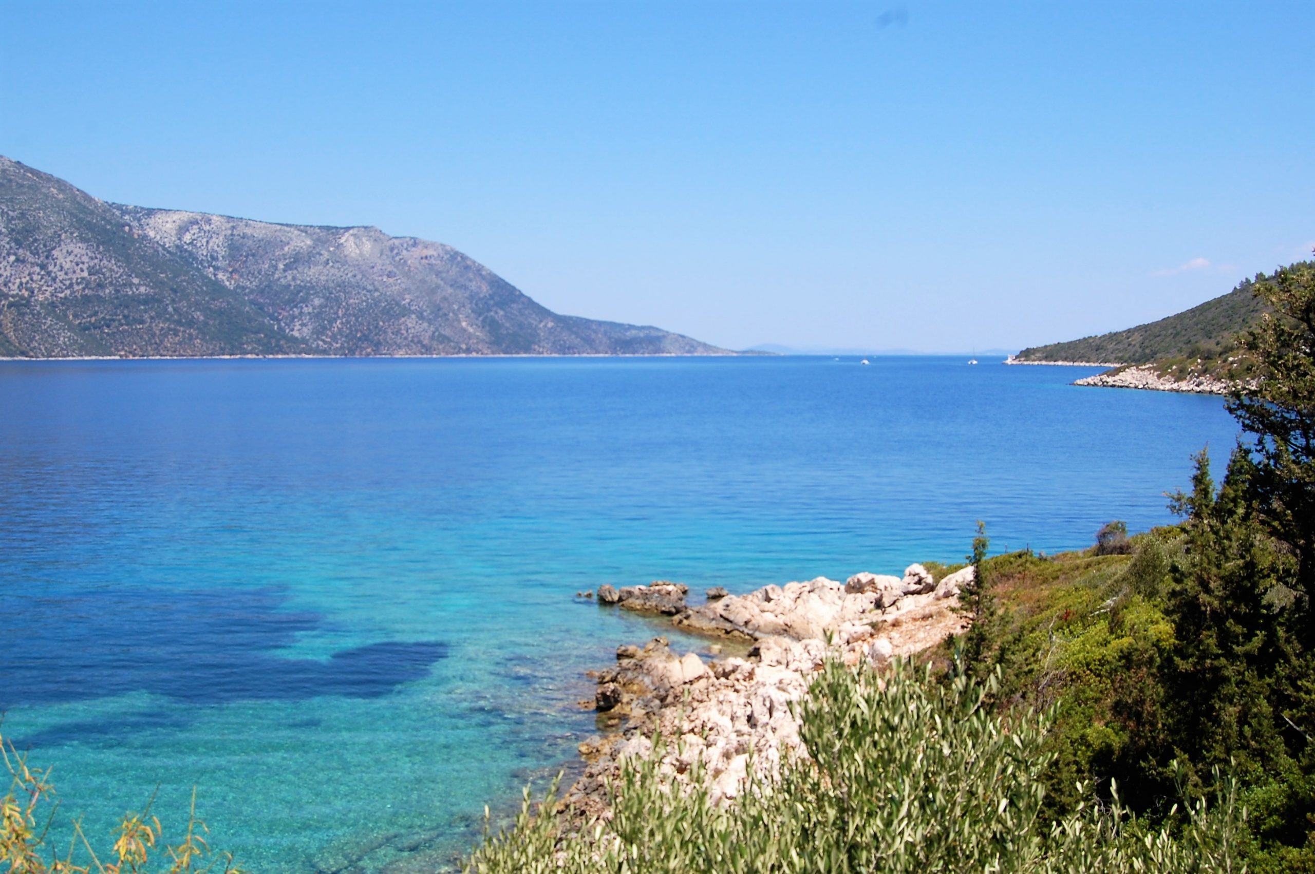 Sea view of coastal house for sale in Ithaca Greece Vathi