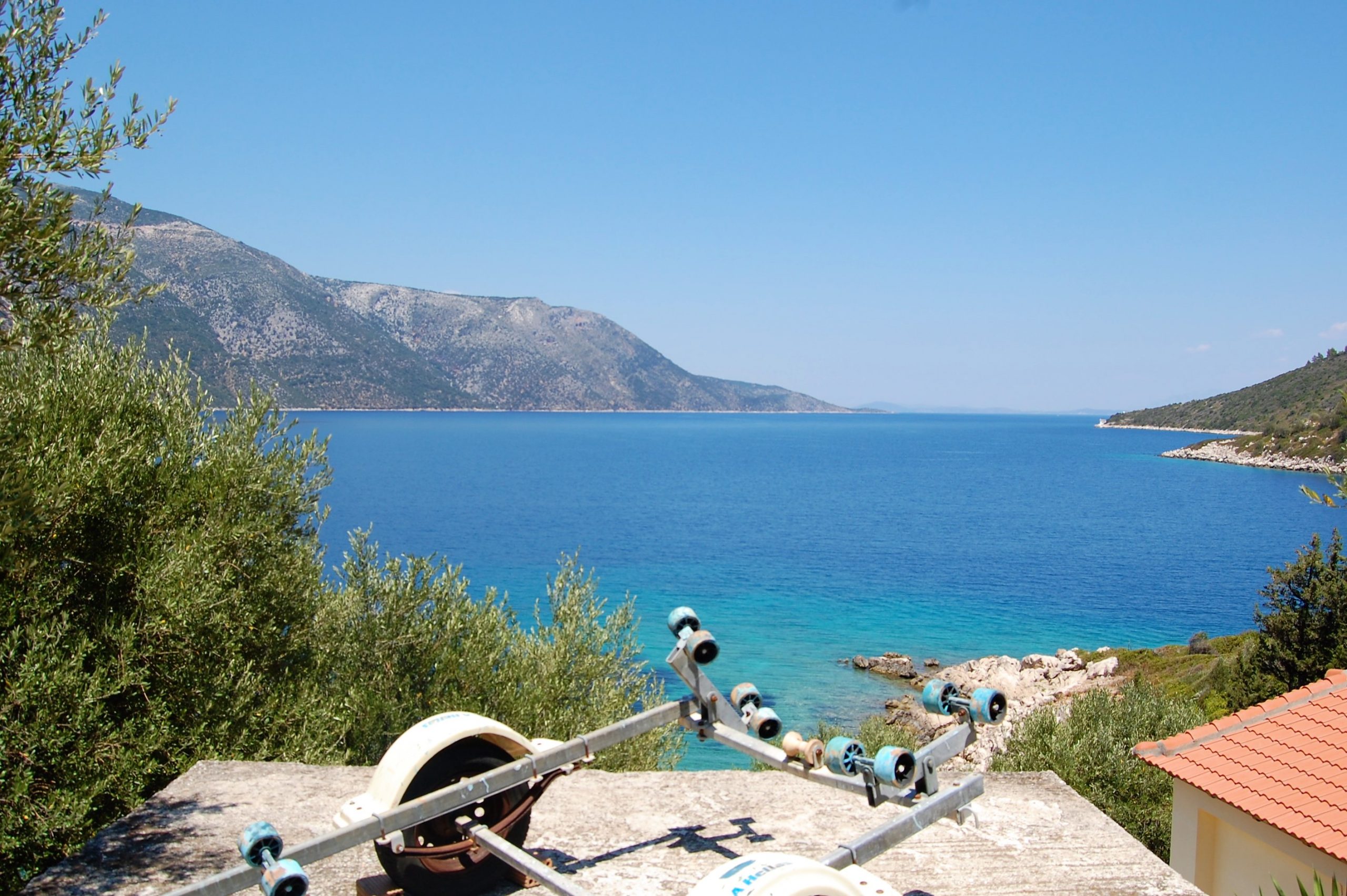 Sea view of coastal house for sale in Ithaca Greece Vathi