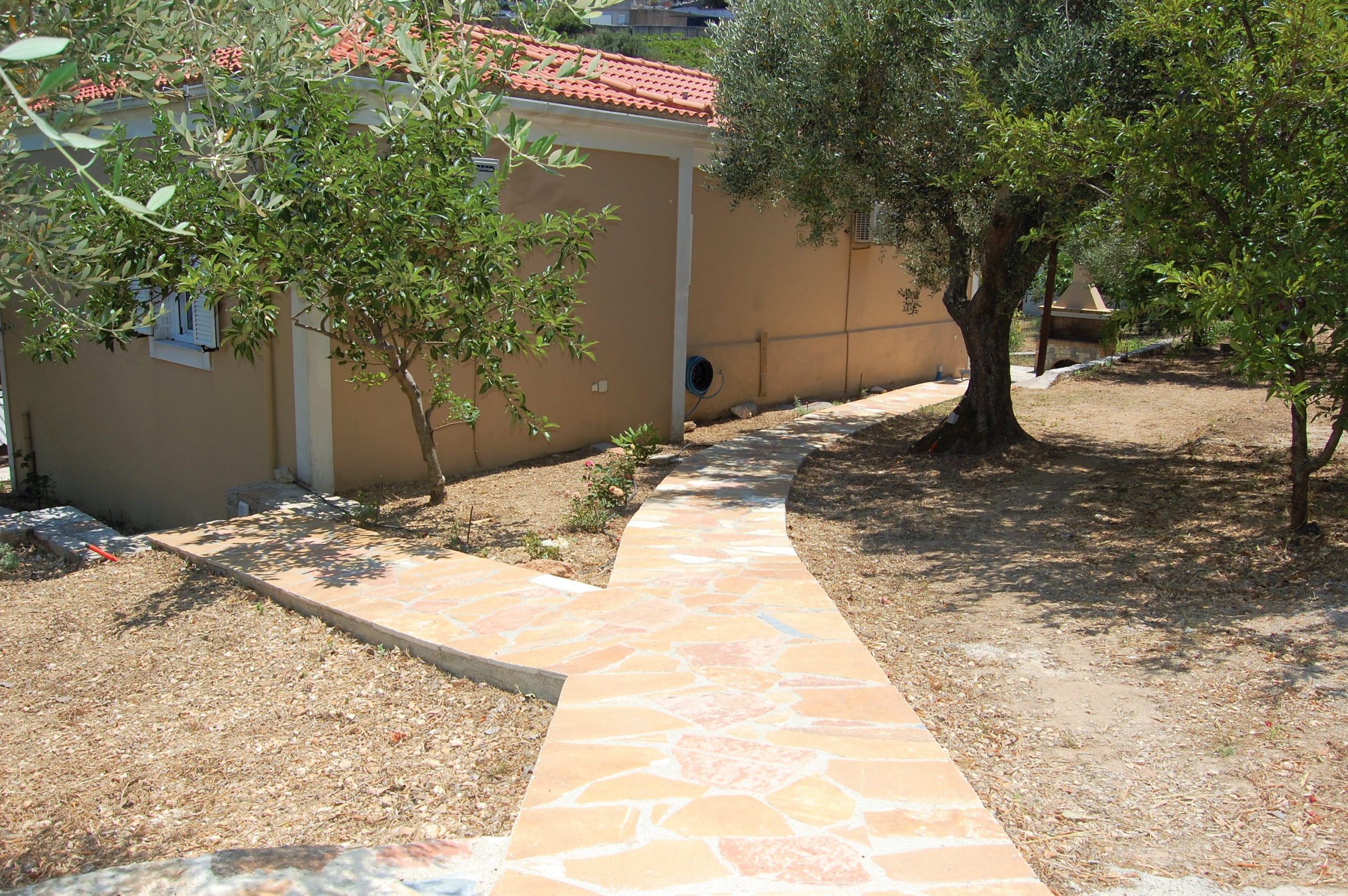 Entrance and terrace of rental property in Perachori Ithaca Greece