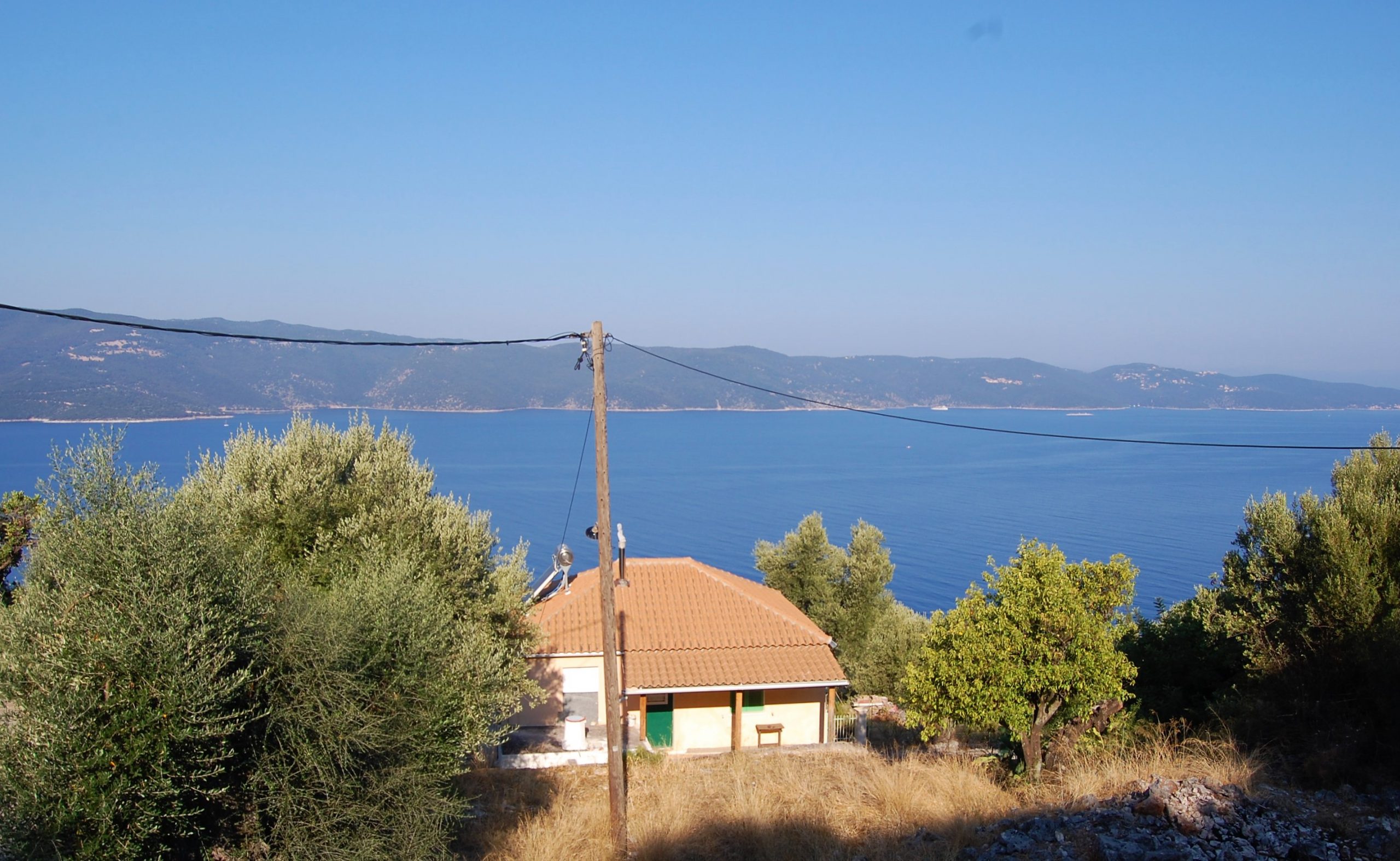 Θέα στη θάλασσα από το σπίτι προς πώληση στην Ιθάκη Ελλάδα, Λεύκη