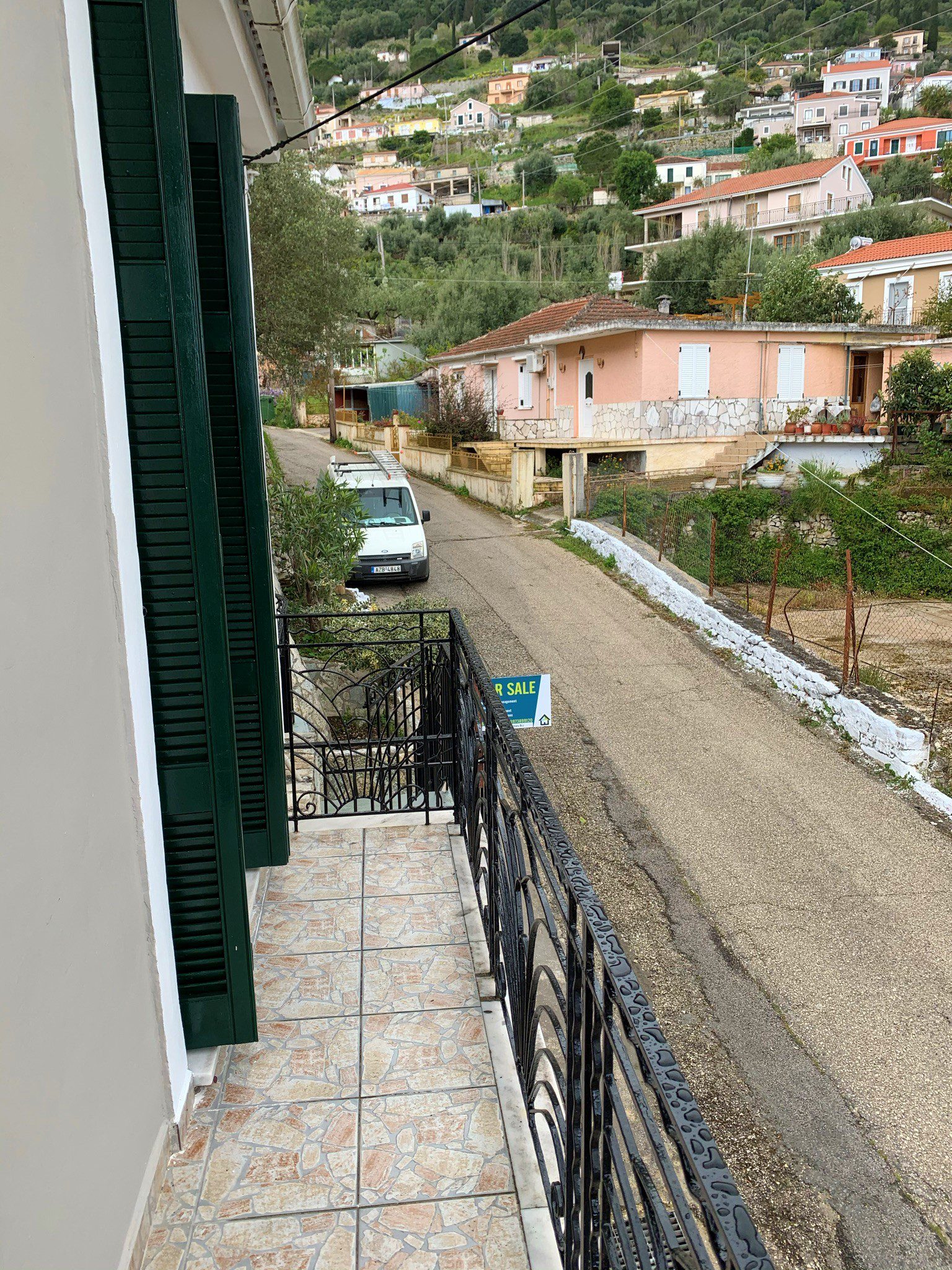 View from balcony of house for sale in Ithaca Greece, Perachori