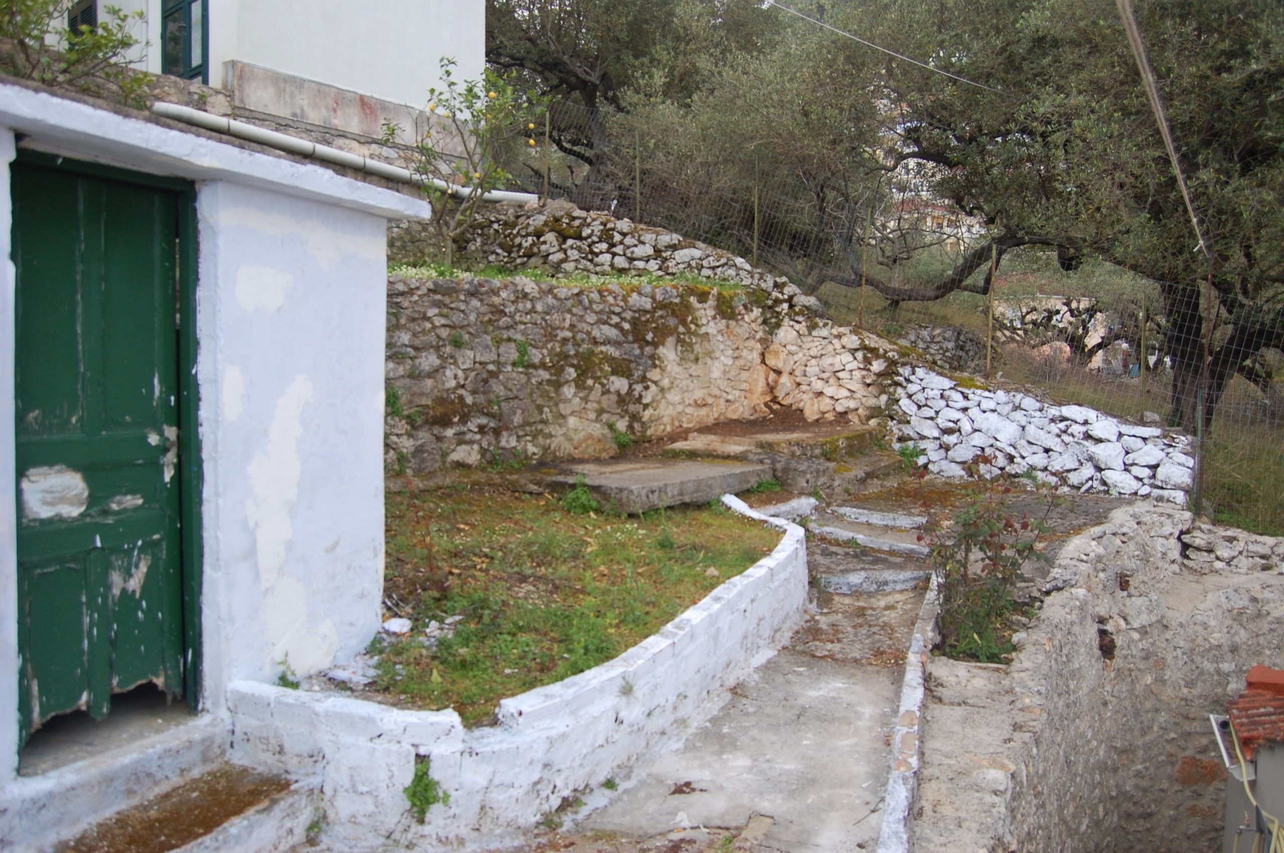 Back garden of house for sale in Ithaca Greece, Perachori