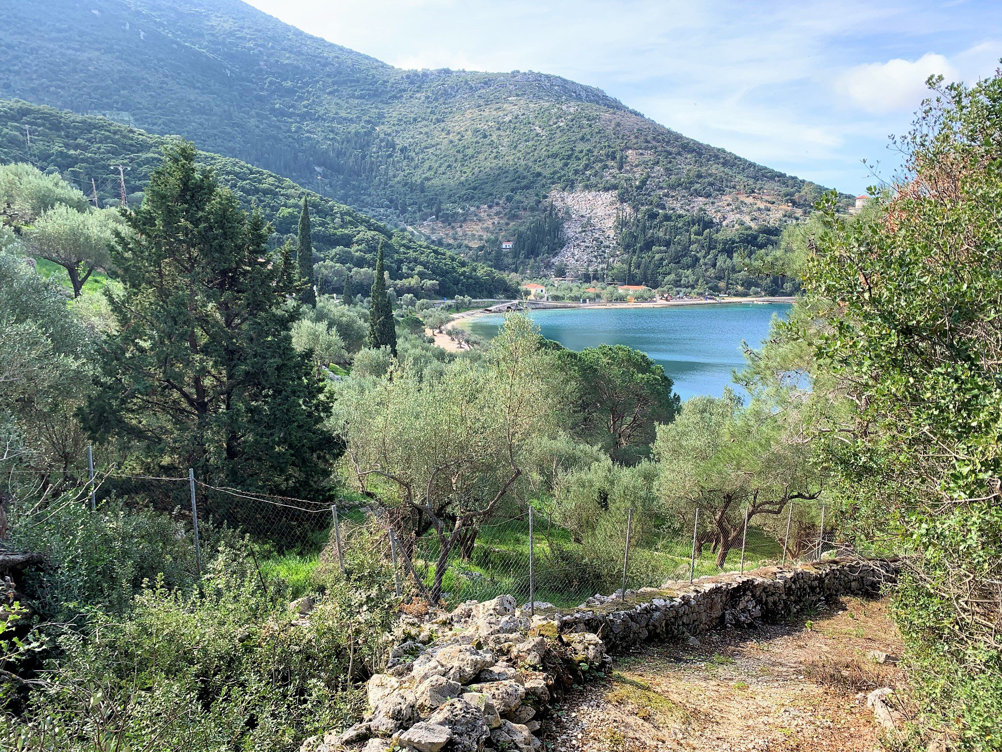 Path leading to land for sale in Ithaca Greece, Dexa/Vathi