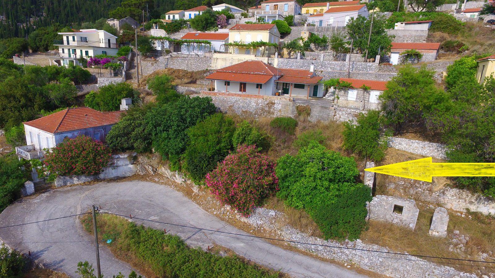 Aerial view of land for sale on Ithaca Greece, Exoghi