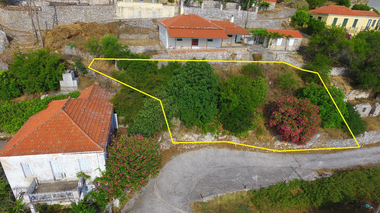 Aerial view of land for sale on Ithaca Greece, Exoghi
