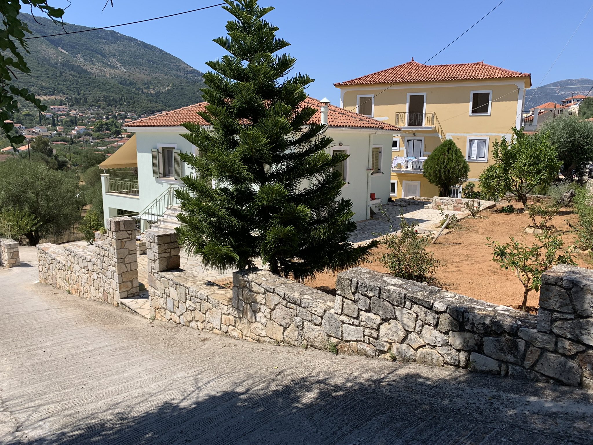 Exterior facade of house for sale in Ithaca Greece, Vathi