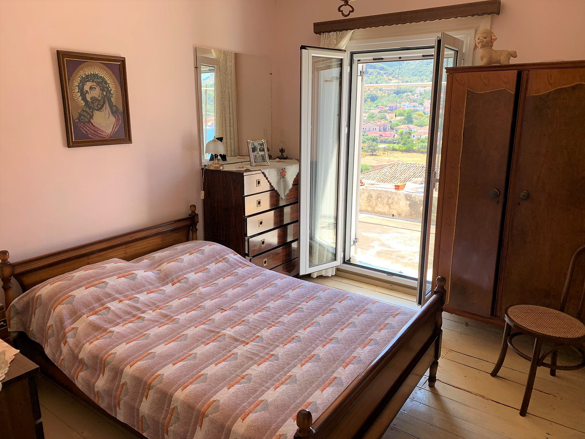 Interior bedroom of house for sale in Ithaca Greece Vathi