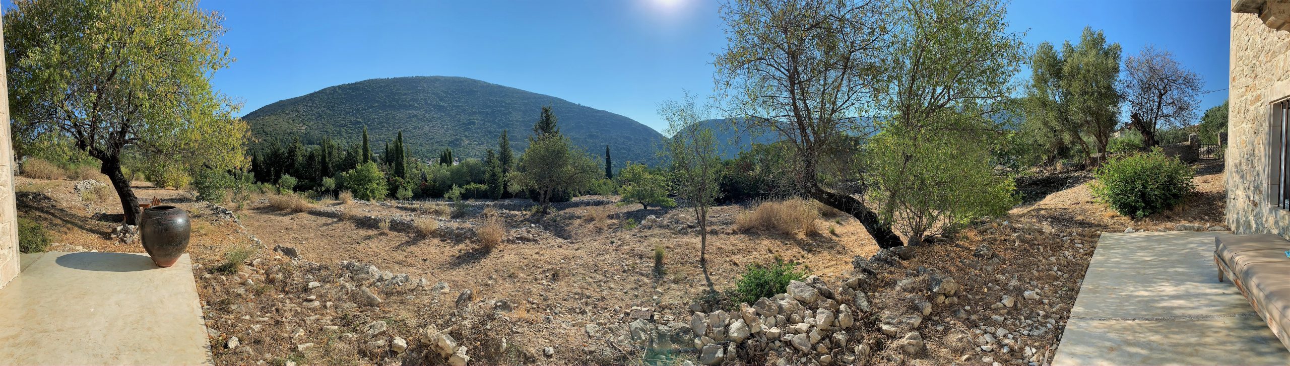Outdoor spaces of Villa fro rent Ithaca Greece, Lahos