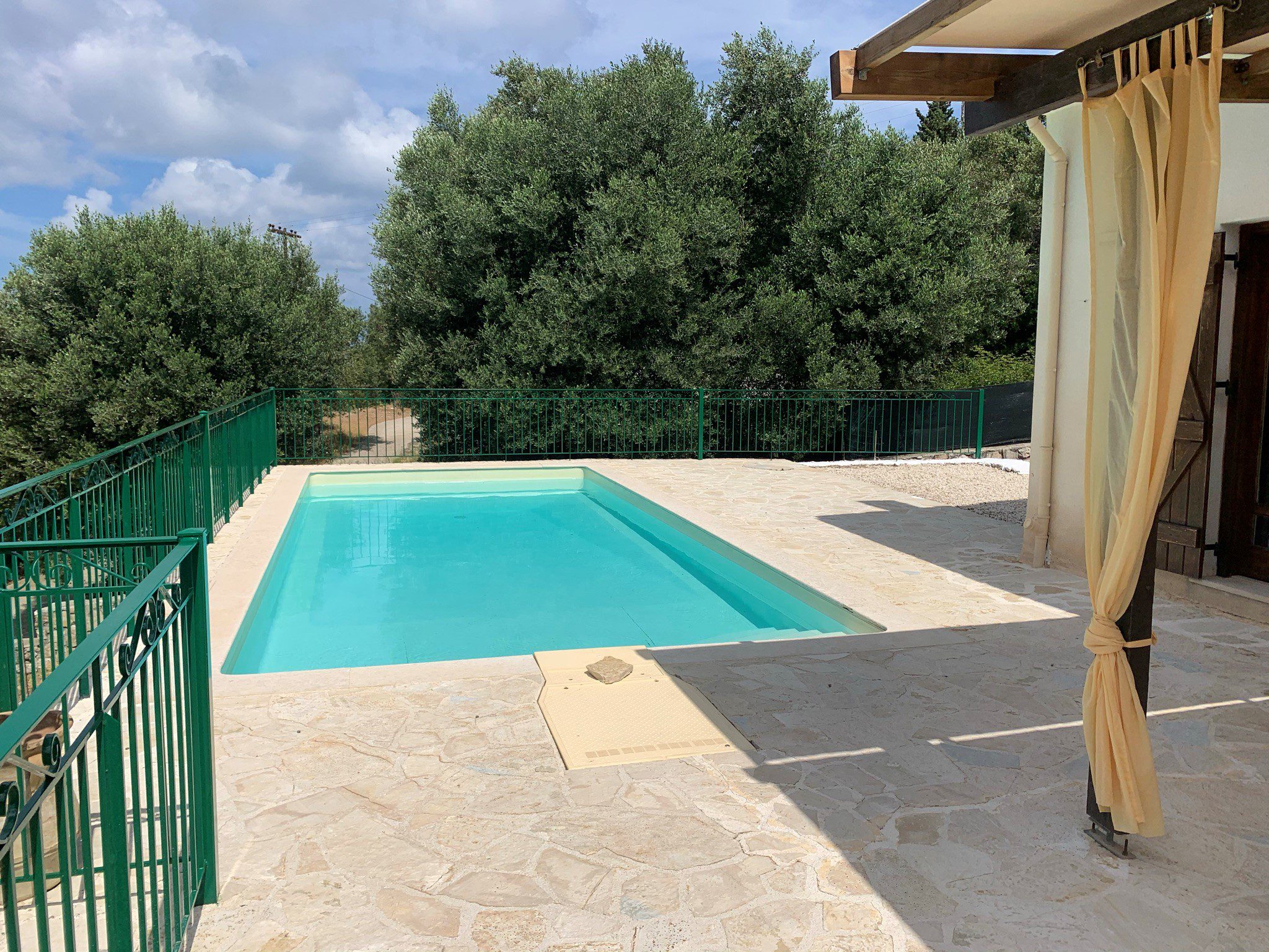Swimming pool area of property for sale on Ithaca Greece, Lefki