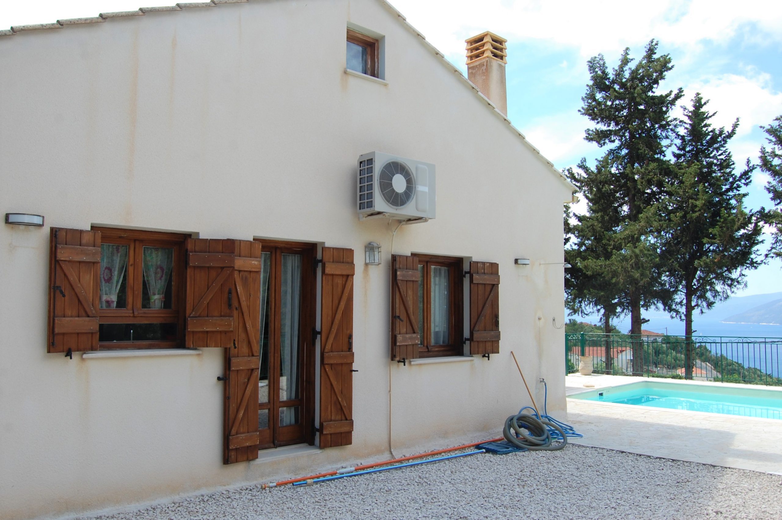 View of house exterior for sale on Ithaca Greece, Lefki