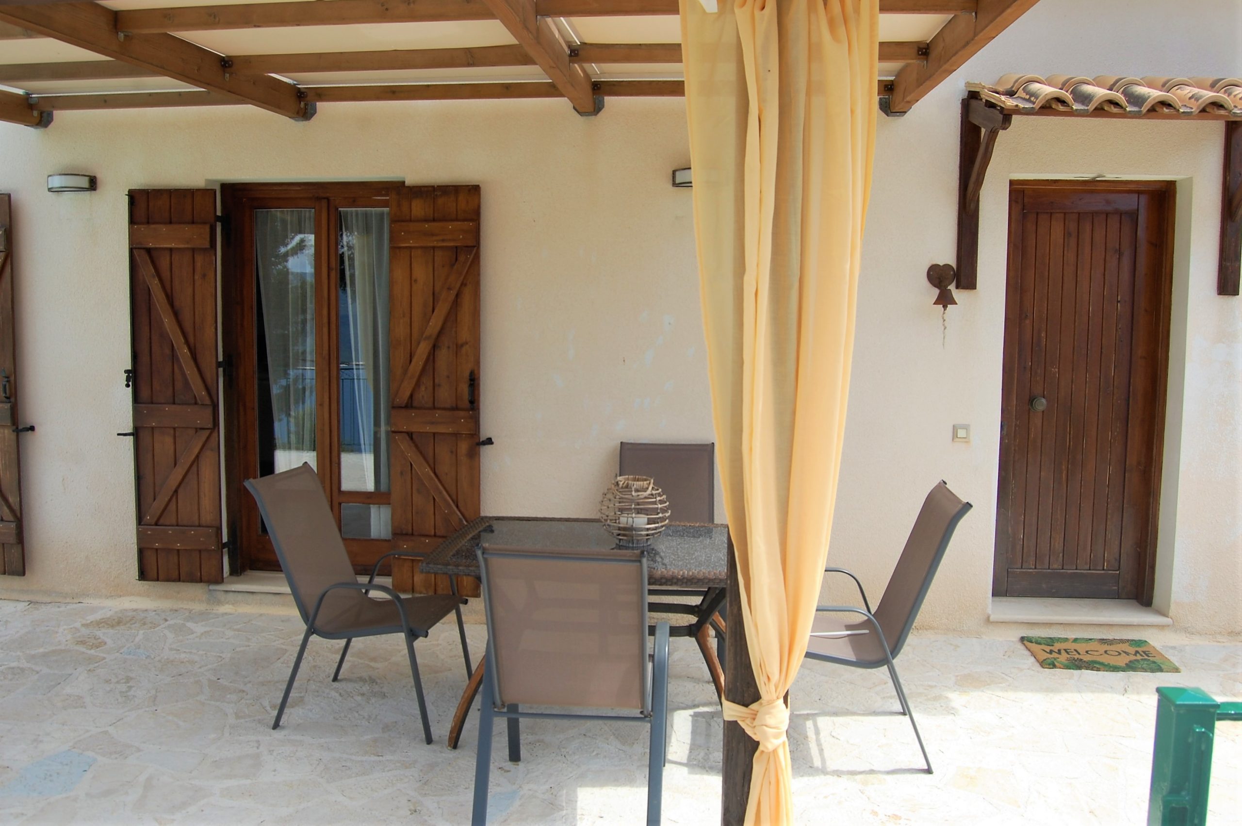 Patio of house for sale on Ithaca Greece, Lefki