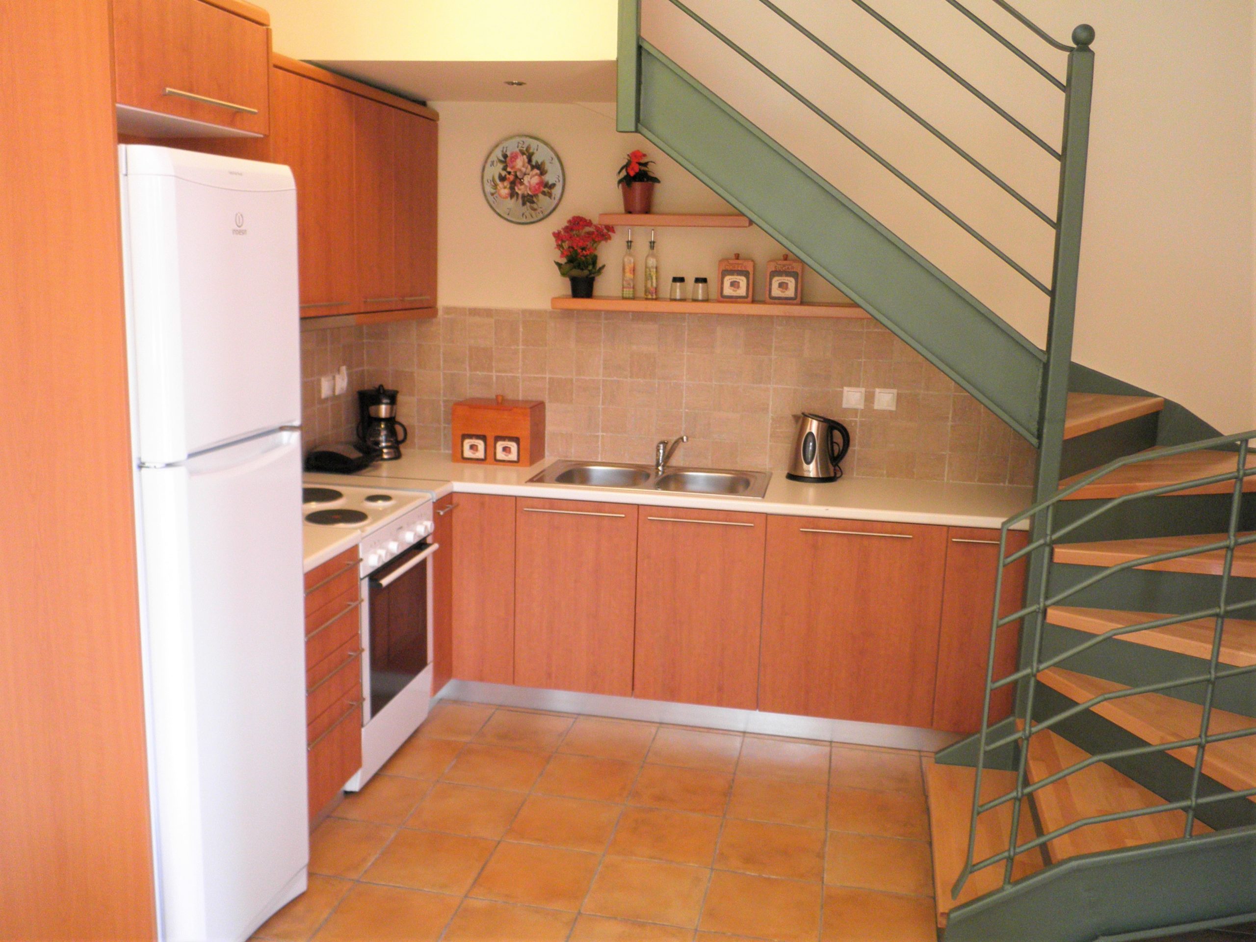 Interior kitchen of holiday house for rent in Ithaca Greece, Frikes