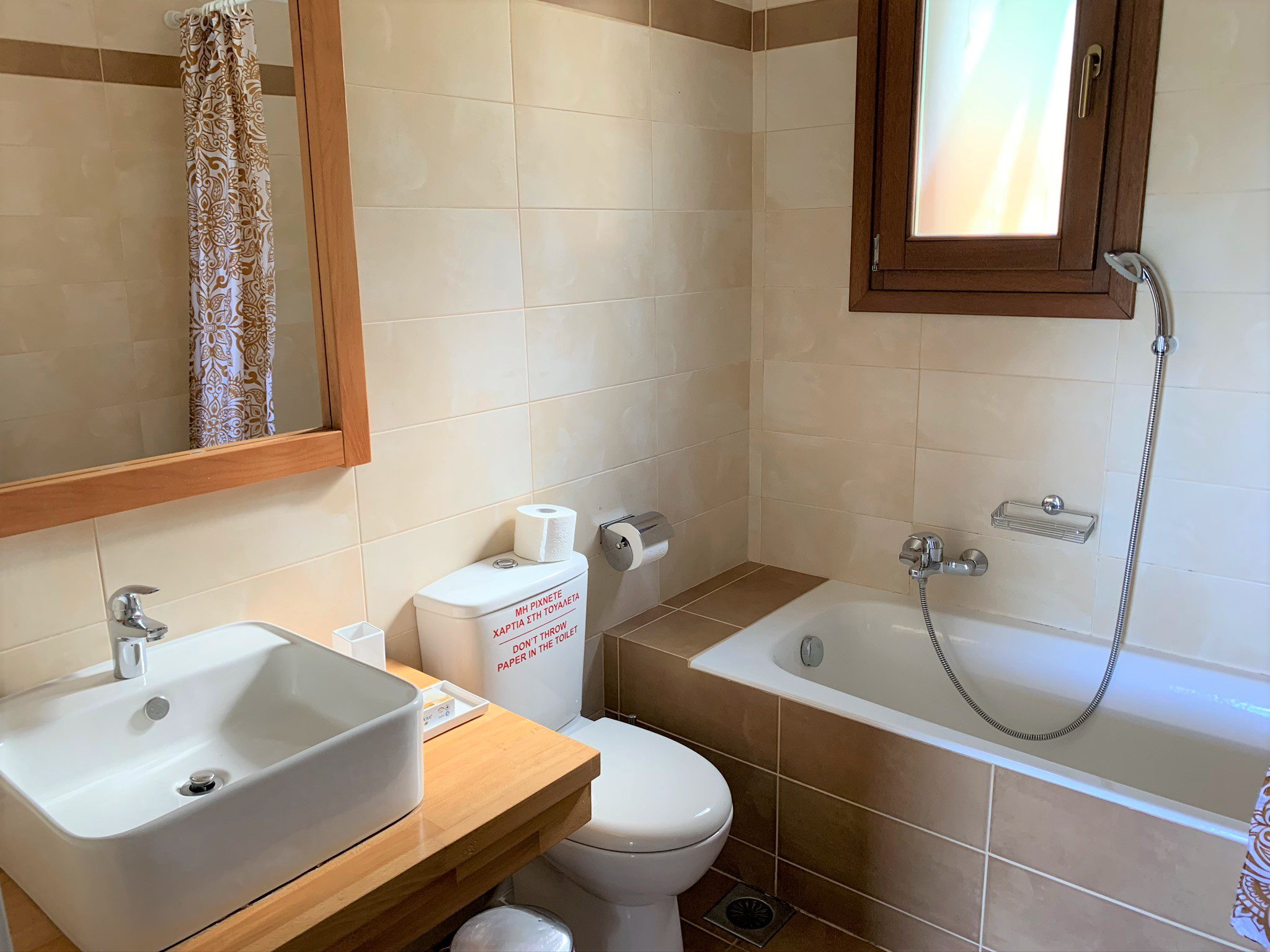 Interior bathroom of holiday house for rent in Ithaca Greece, Frikes