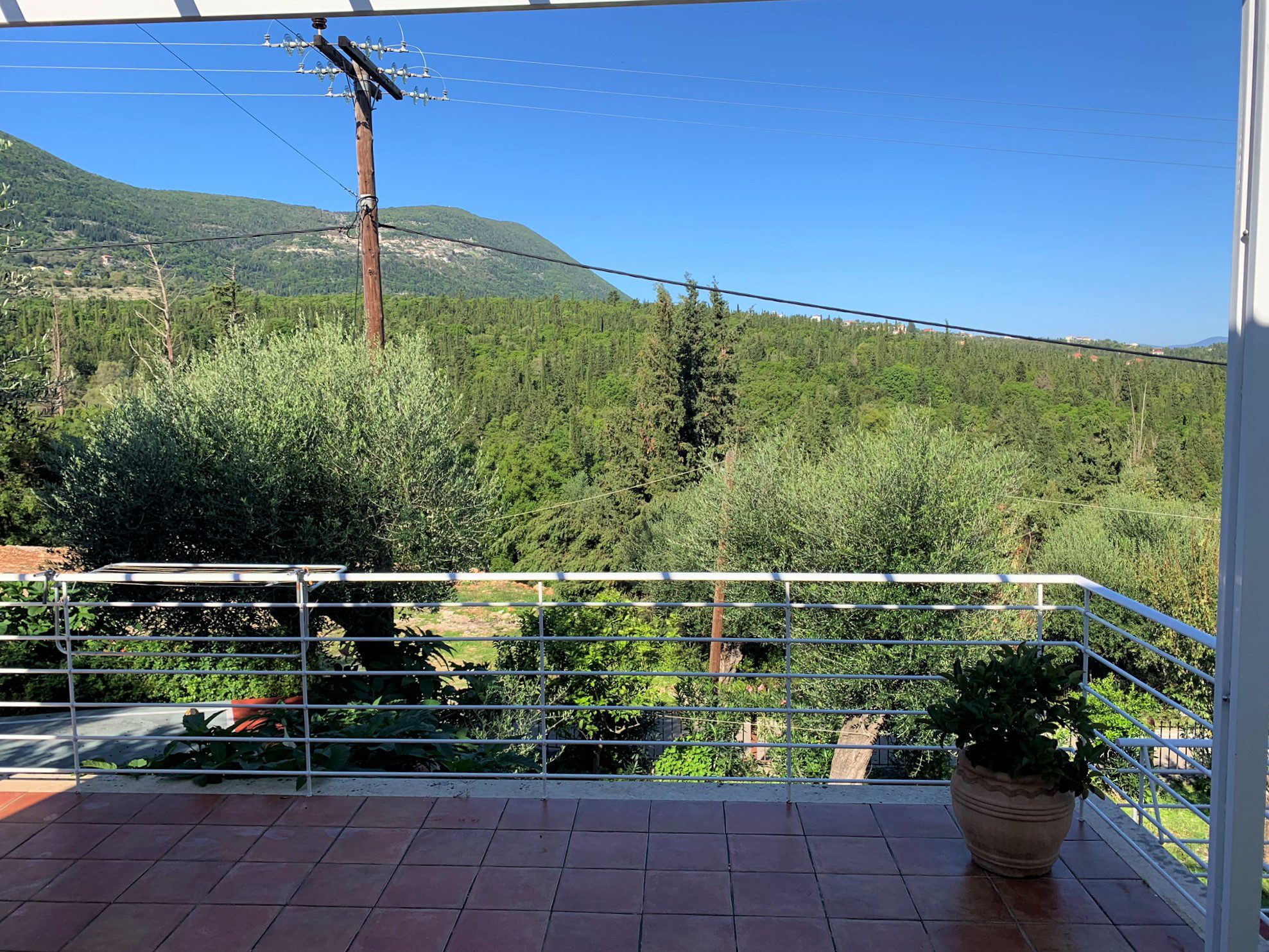 landscape view and garden of holiday house for rent in Ithaca Greece, Frikes