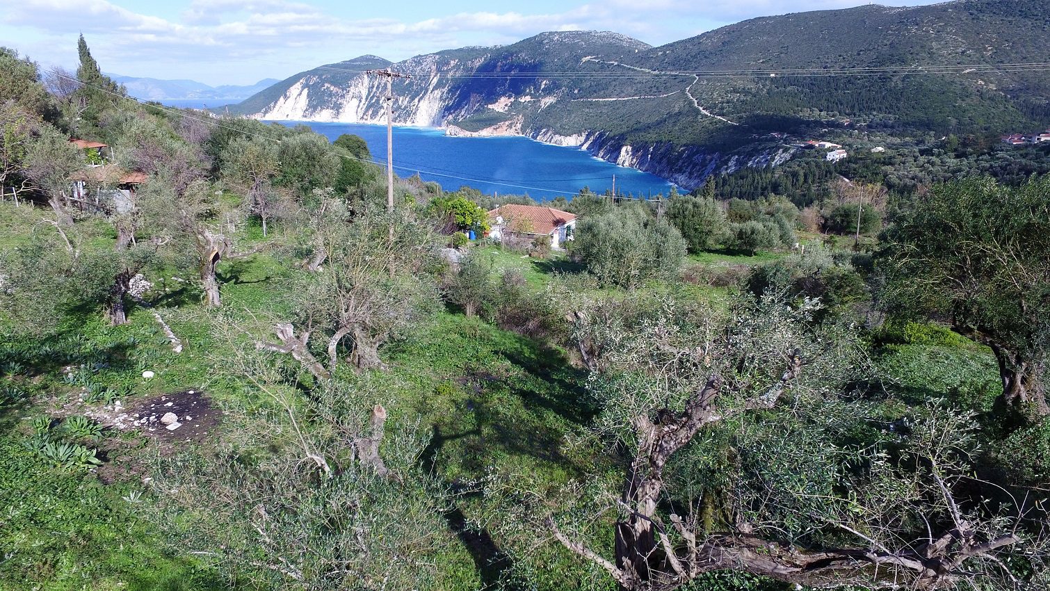 Terrain and sea view of land for sale in Ithaca Greece, Kolleri