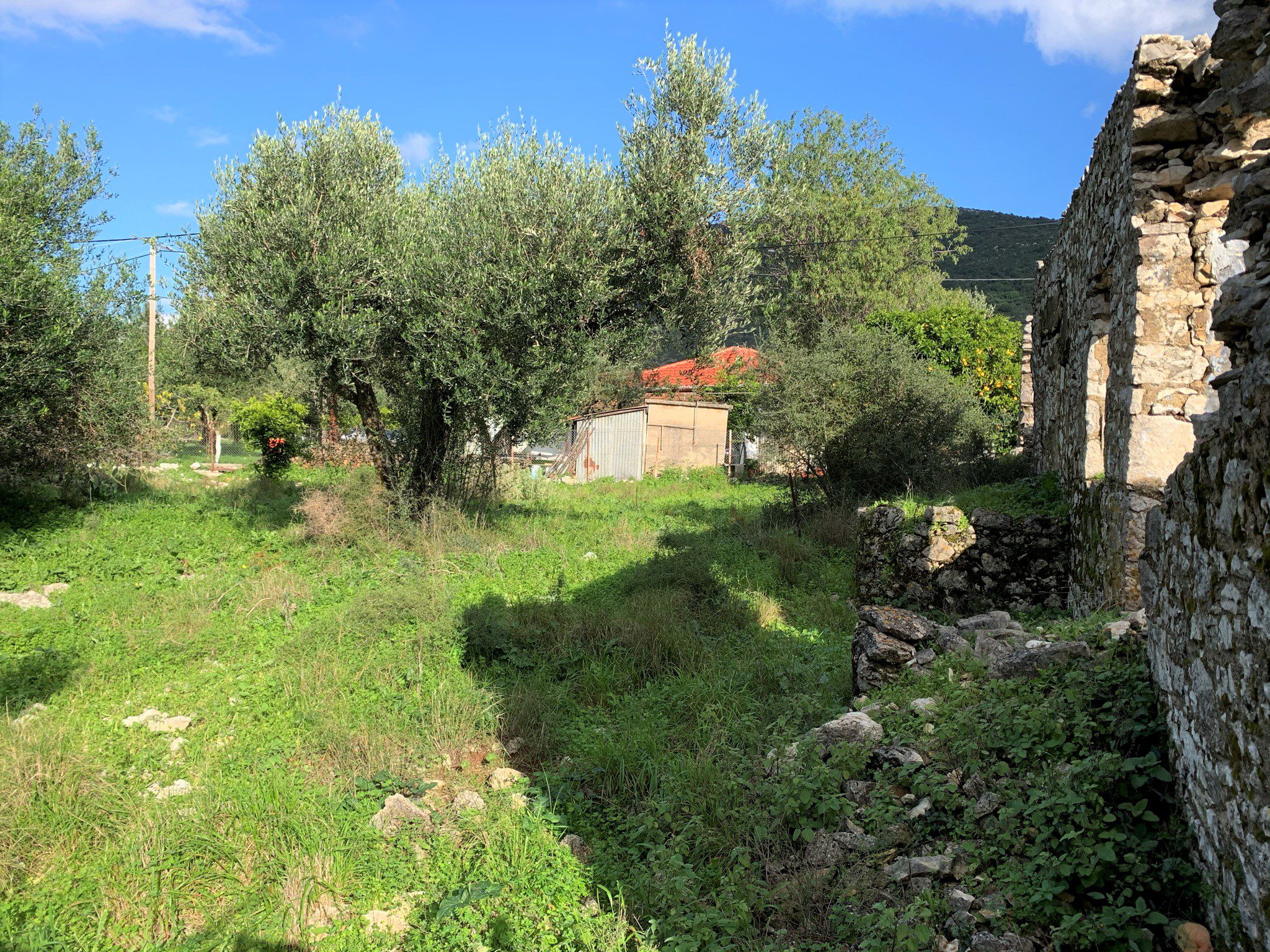 Garden of stone ruin for sale in Ithaca Greece, Lahos