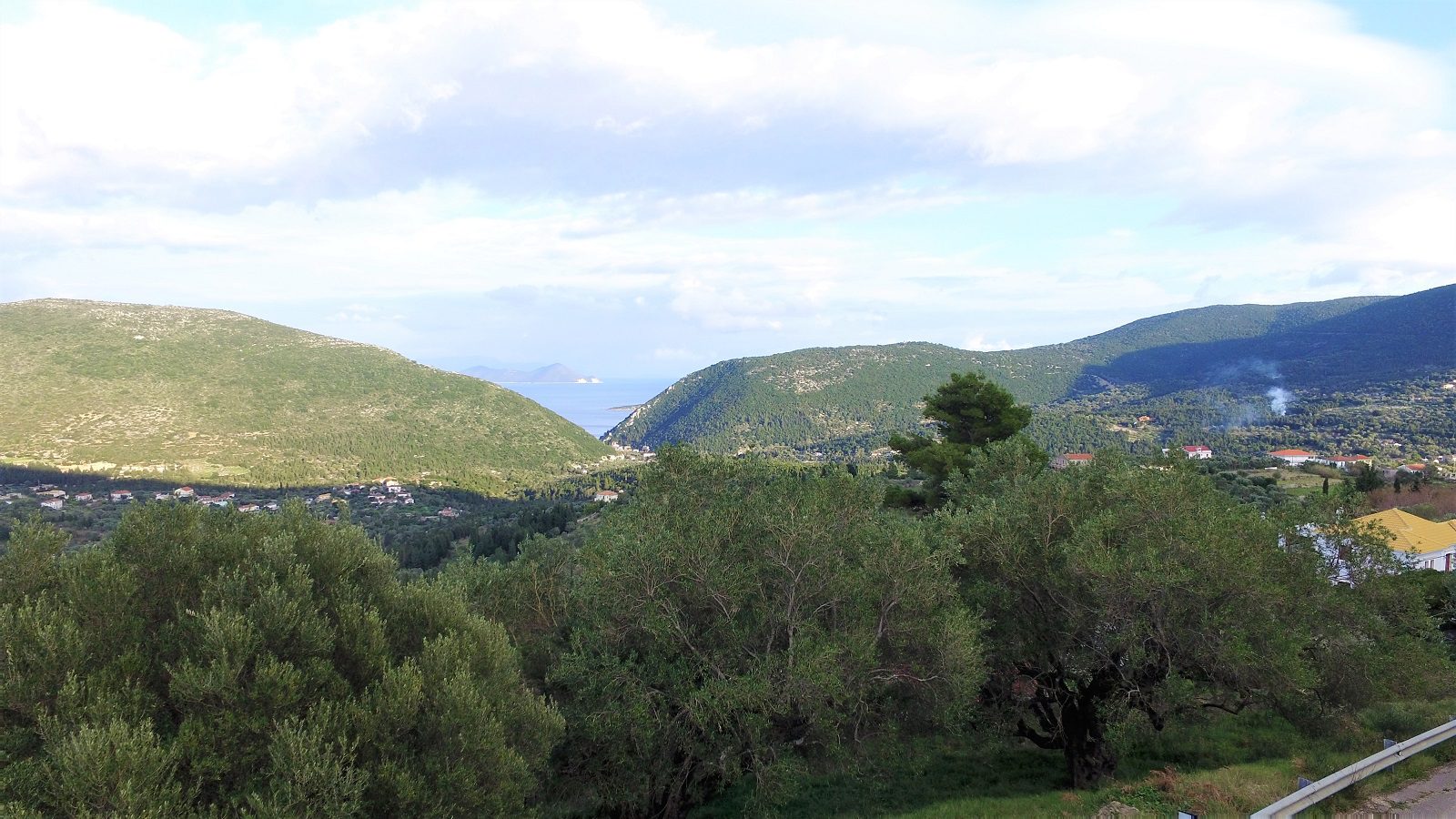 Landscape terrain with view of land for sale Ithaca Greece Exoghi
