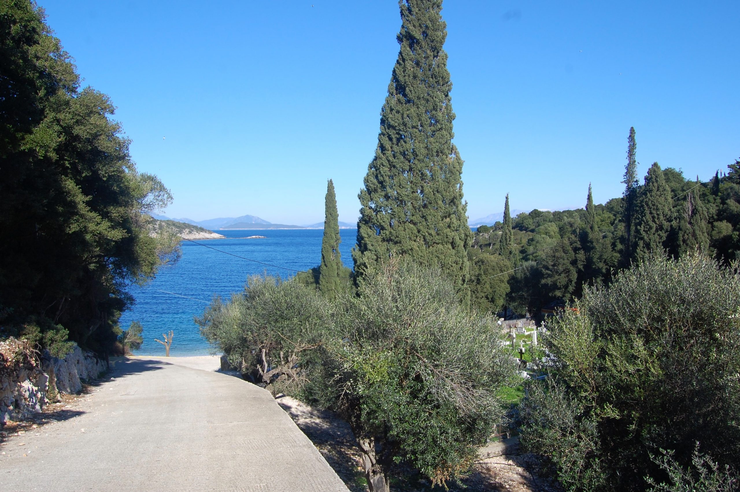 Road access of land for sale in Ithaca Greece Kioni