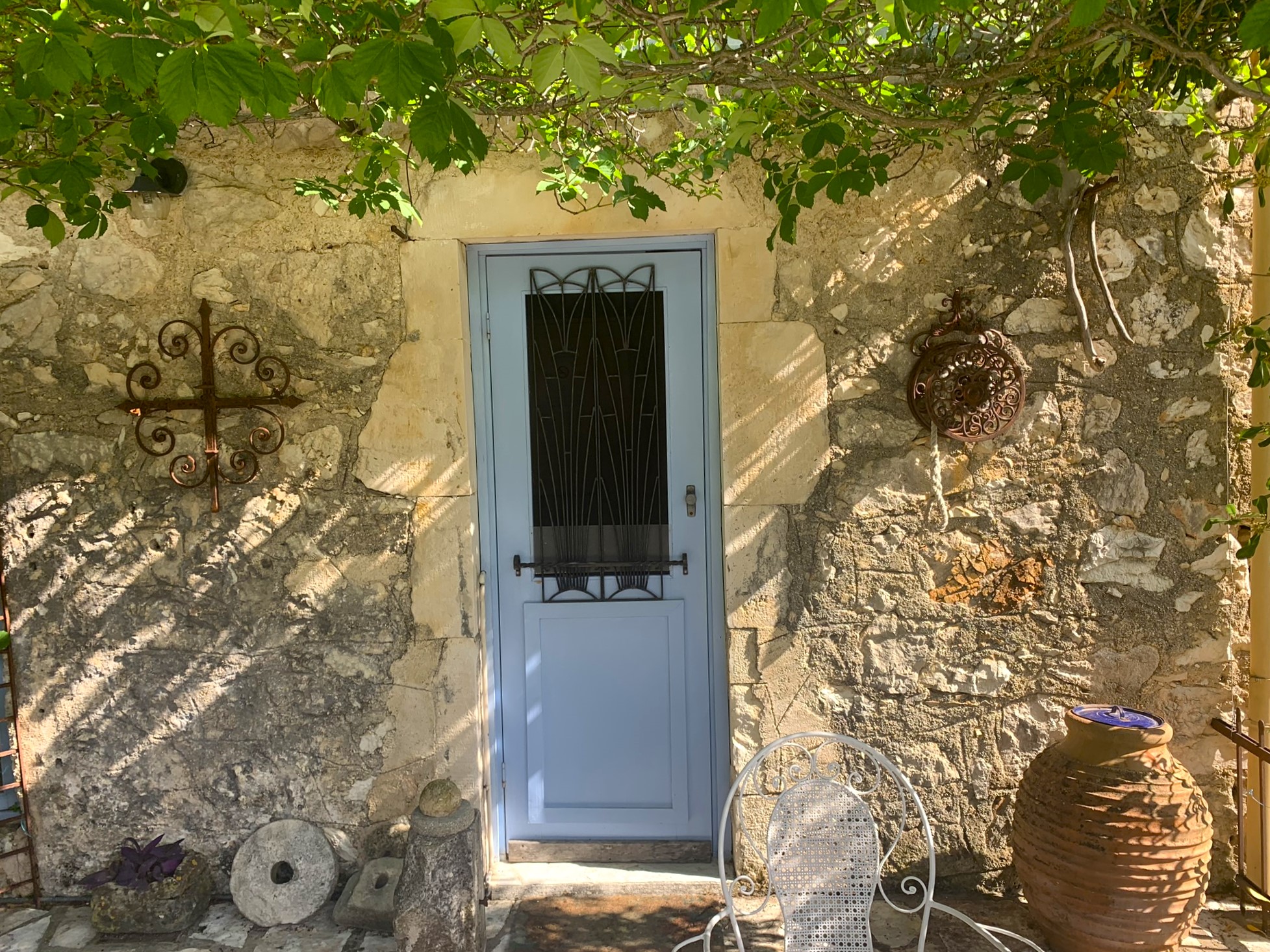 Door to patio of house for sale in Ithaca Greece, Lahos