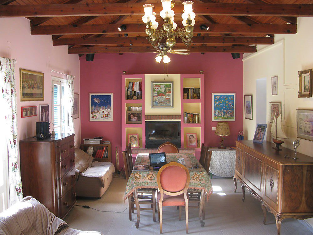 Living room of house for sale in Ithaca Greece, Exoghi