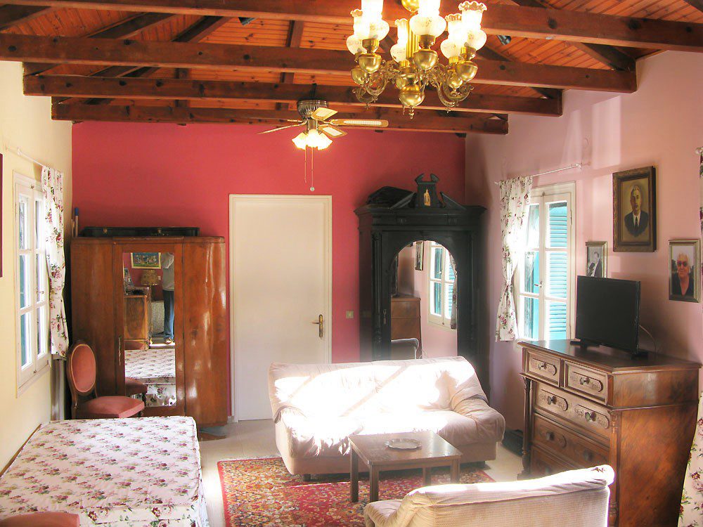 Living room of house for sale in Ithaca Greece, Exoghi