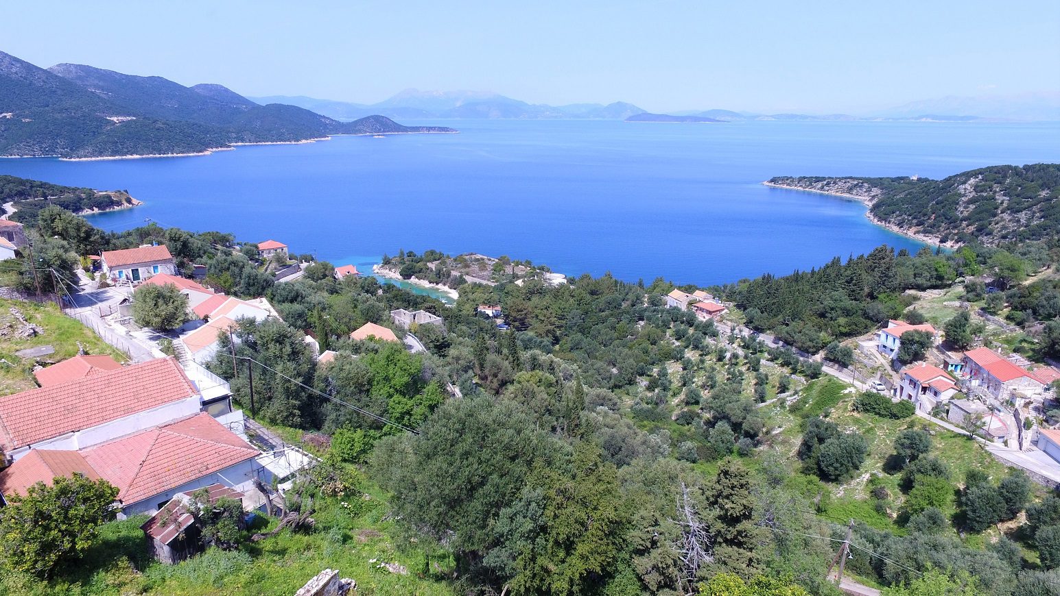 Aerial view of house for sale in ithaca Greece, Rachi