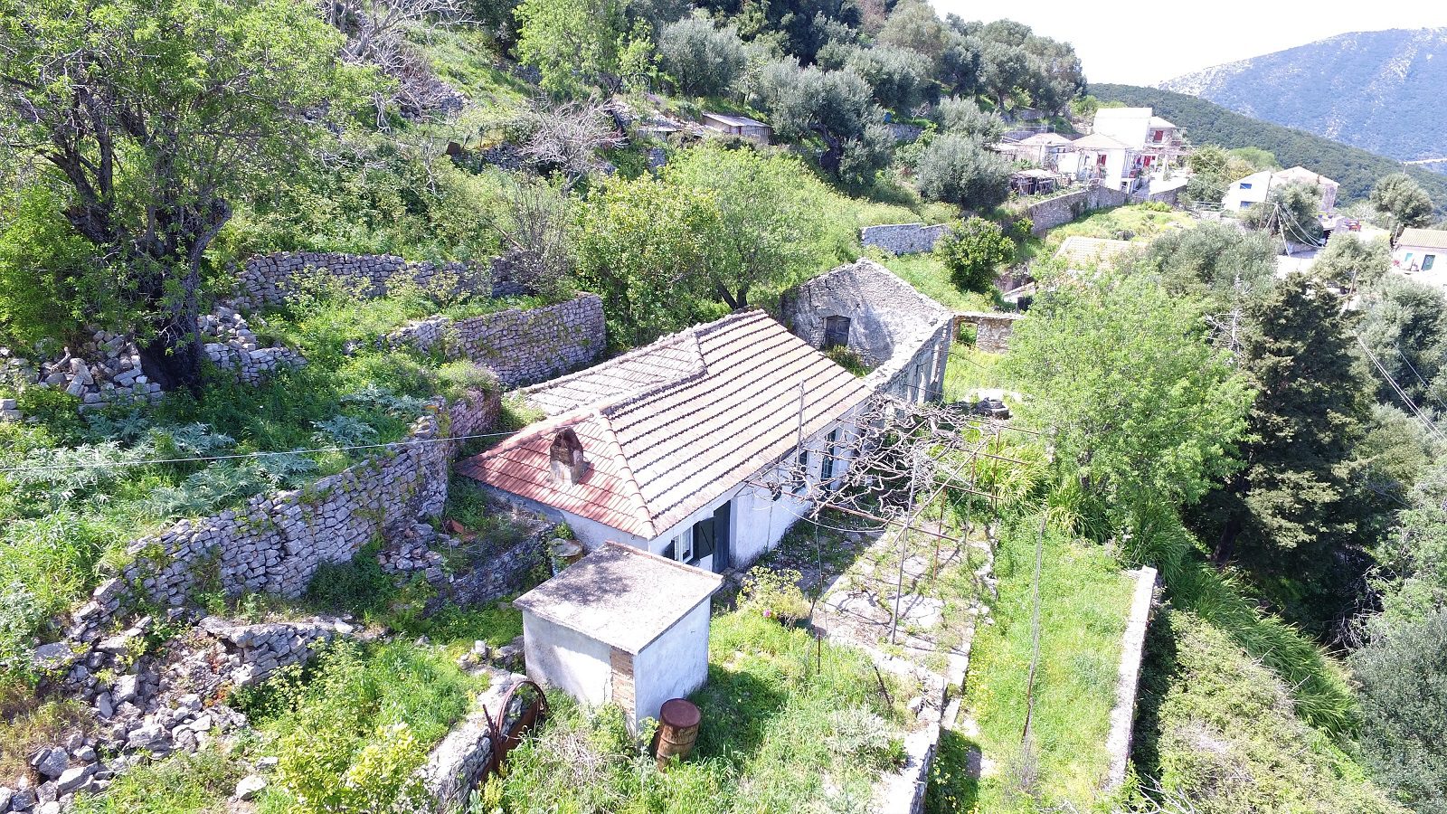 Aerial view of house for sale in ithaca Greece, Rachi