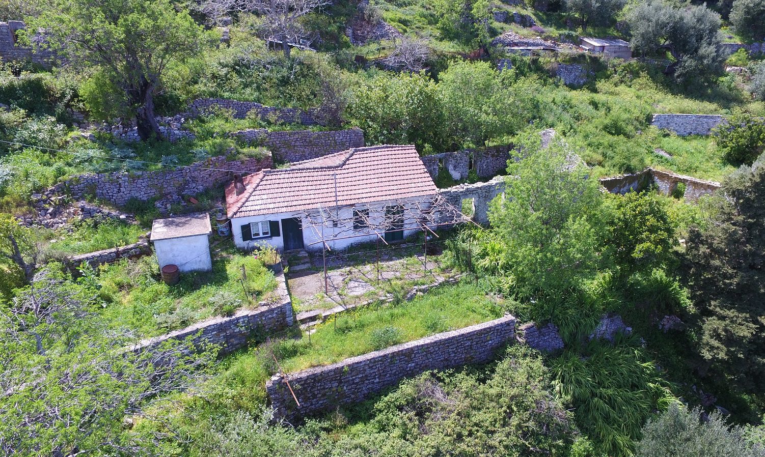 Aerial view of house for sale in ithaca Greece, Rachi