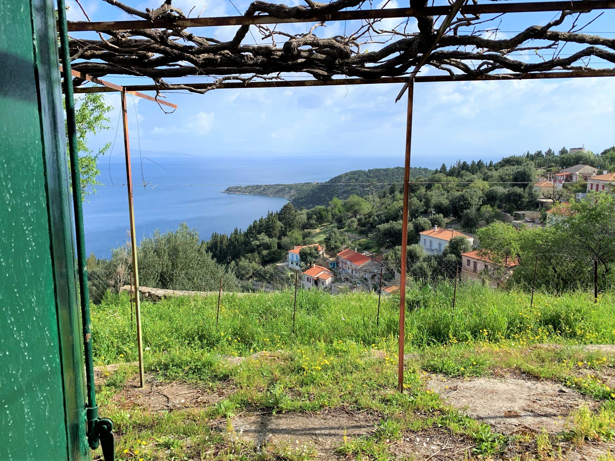 Front terrace and sea view of house for sale in ithaca Greece, Rachi