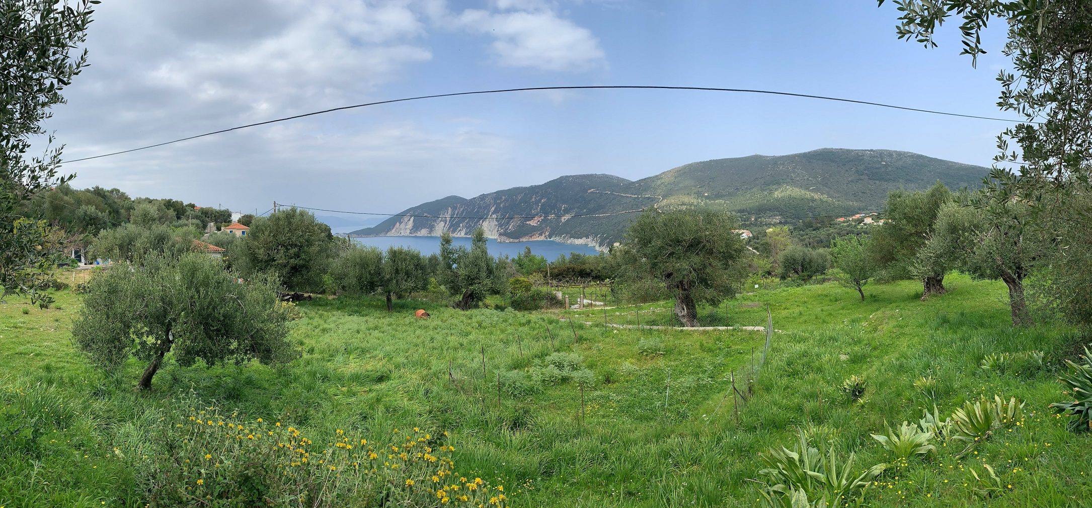Sea view from land for sale in Ithaca Greece, Kolleri
