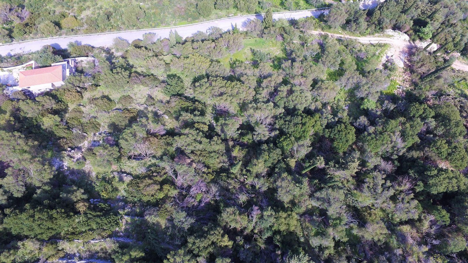Aerial view of land for sale Ithaca Greece, Exoghi