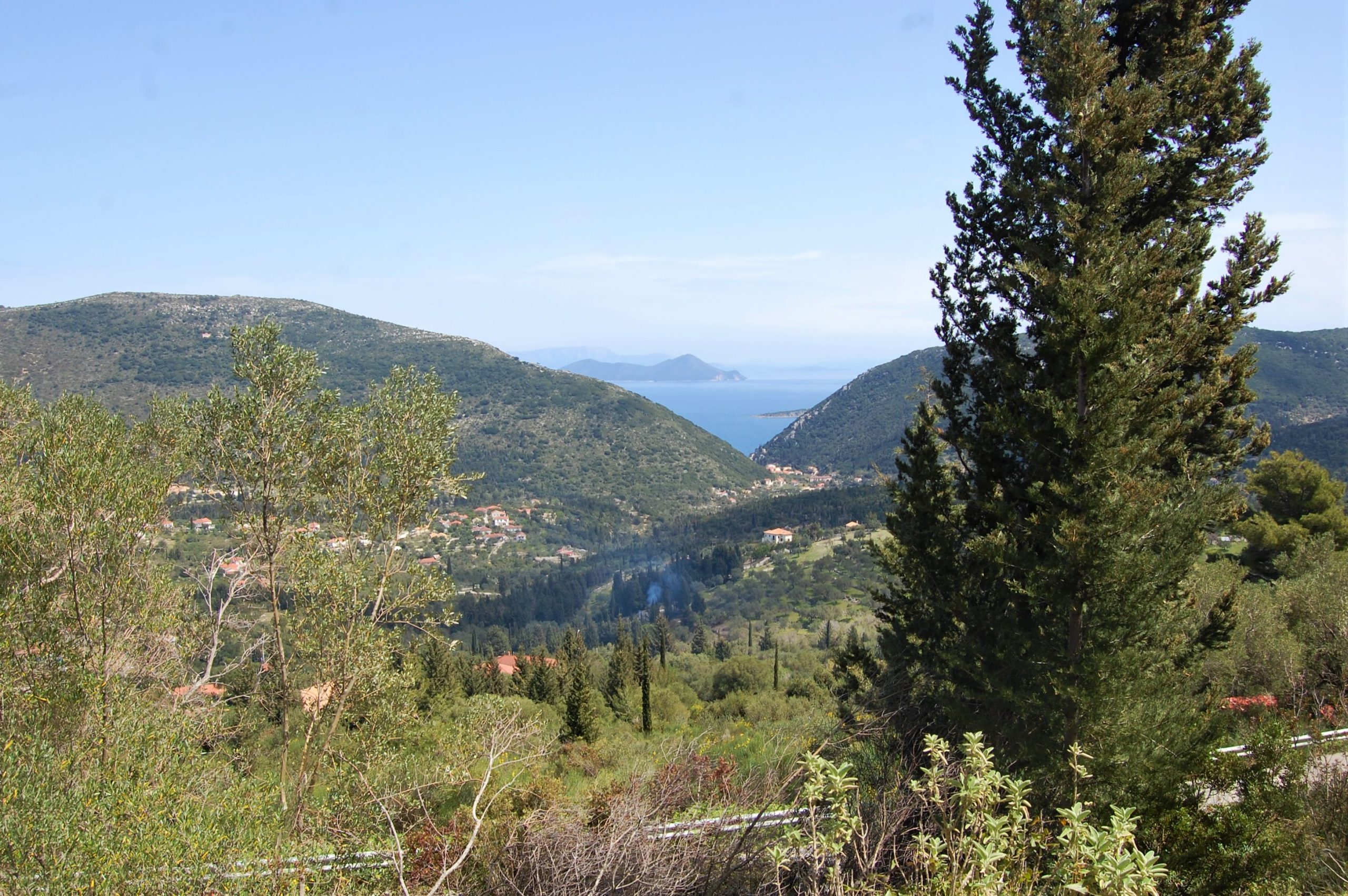 Landscape and view of land for sale in Ithaca Greece, Exoghi