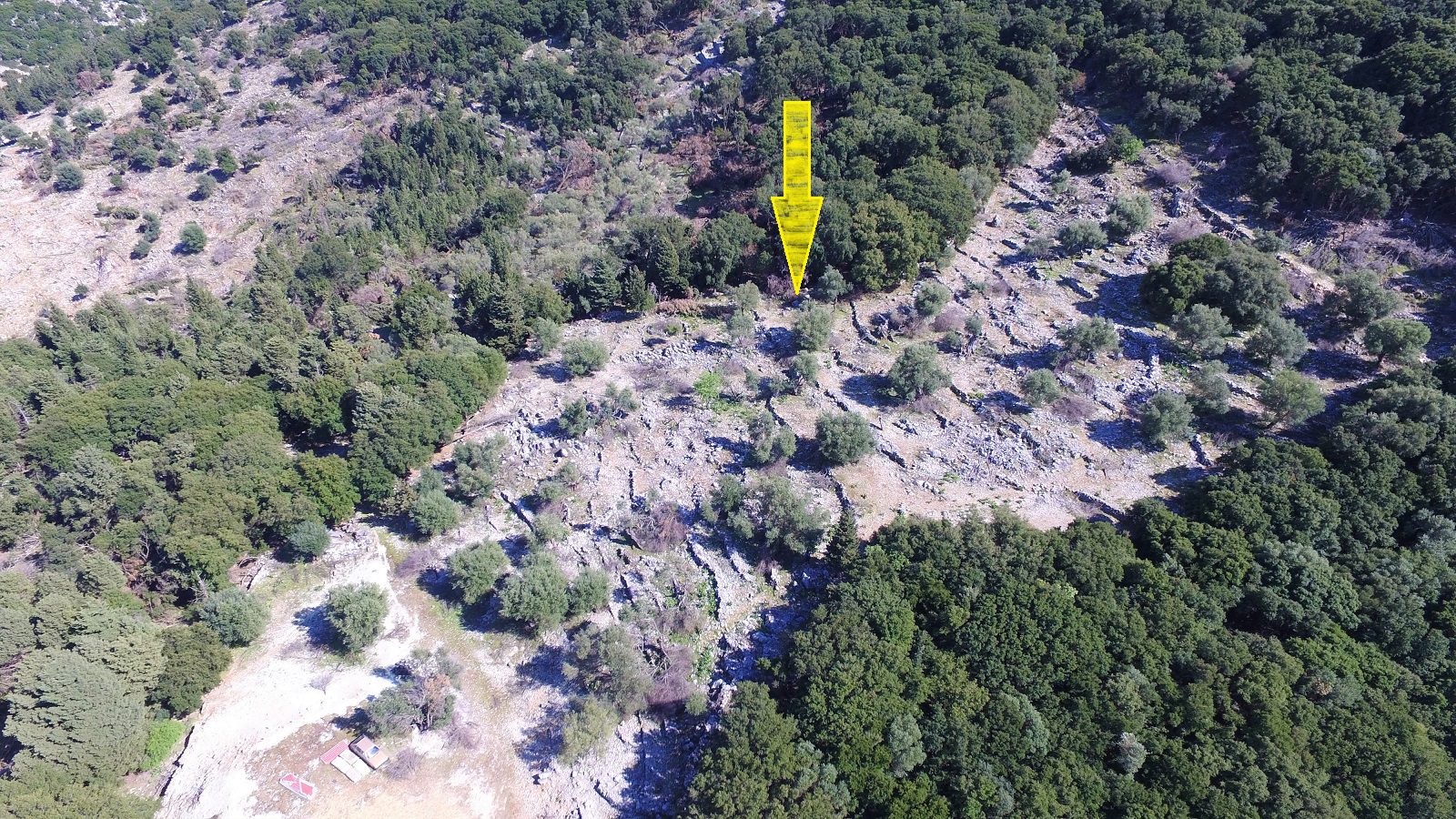 Aerial view of land for sale Ithaca Greece, Stavros
