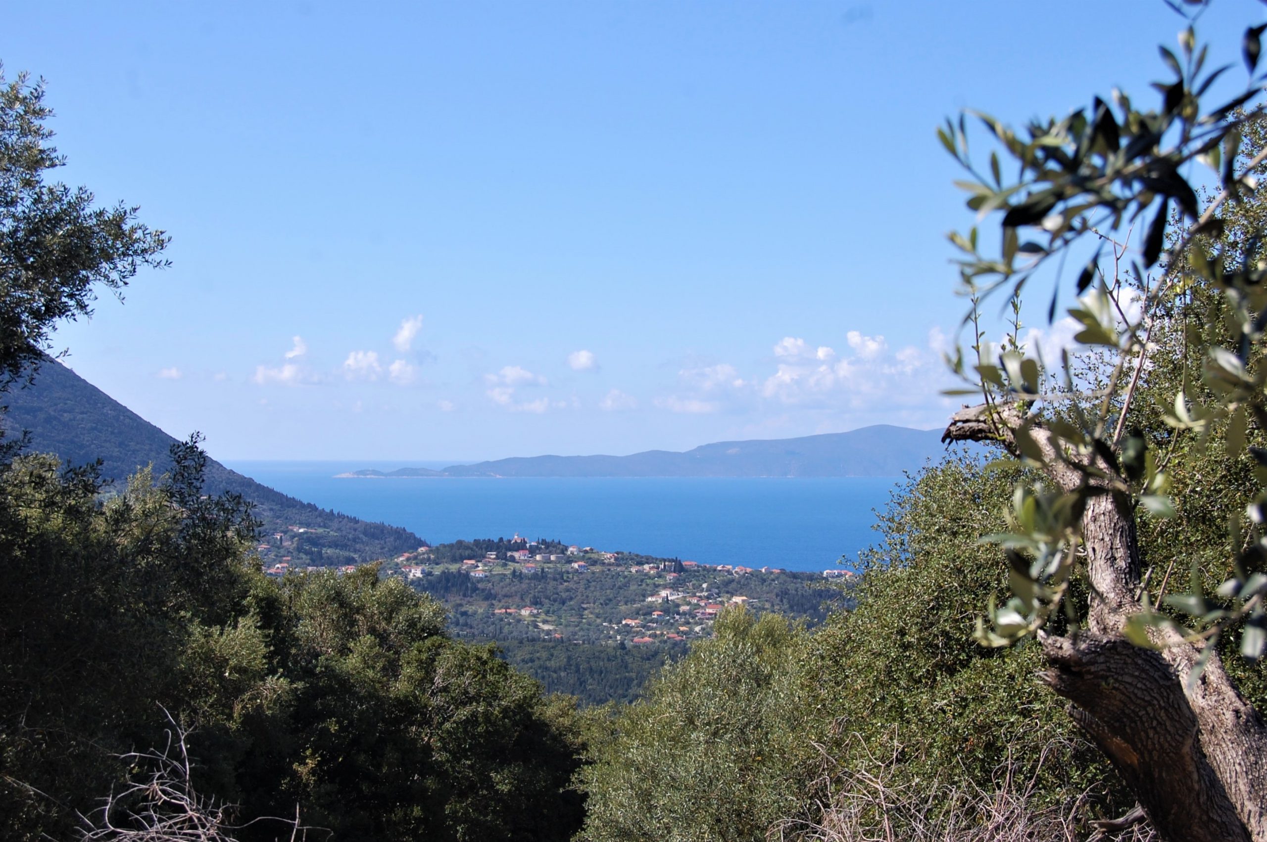 Landscape and Sea view of land for sale in Ithaca Greece, Stavros
