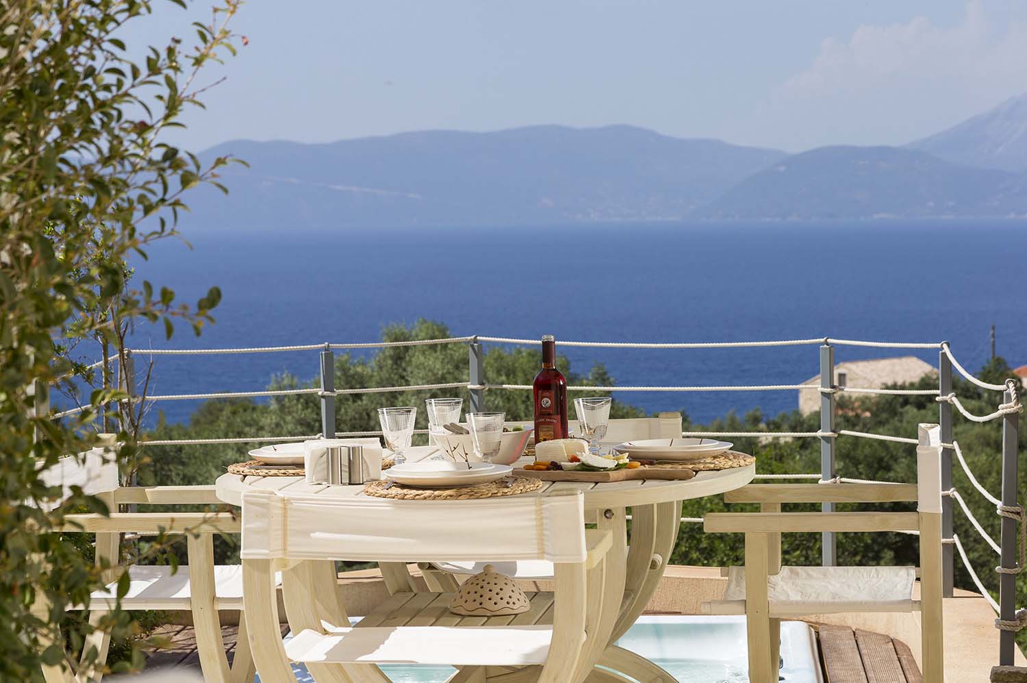 Outdoor terrace of house for sale in Ithaca Greece, Ag. Saranda