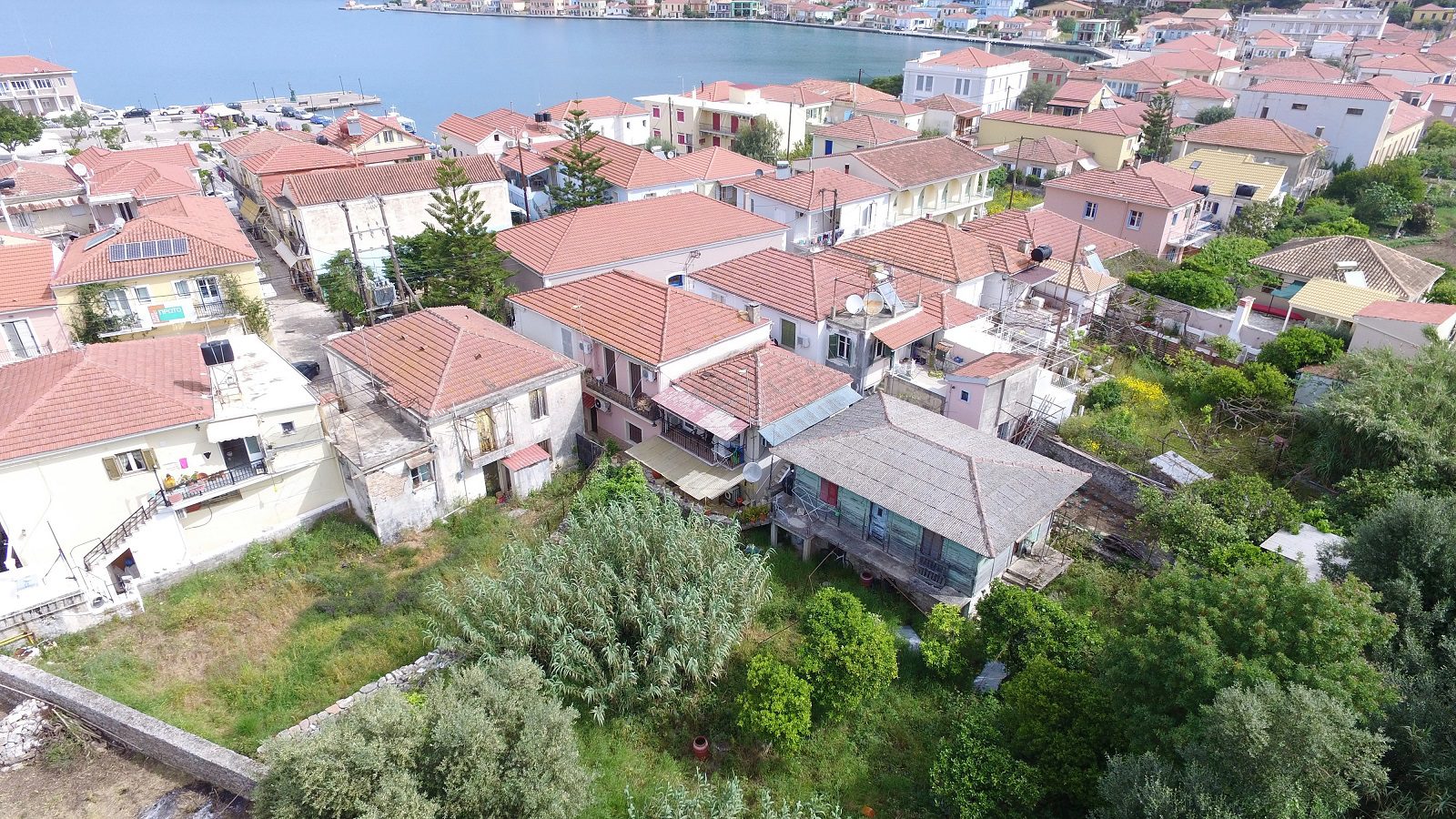 Aerial view of house for sale in Ithaca Greece Vathi