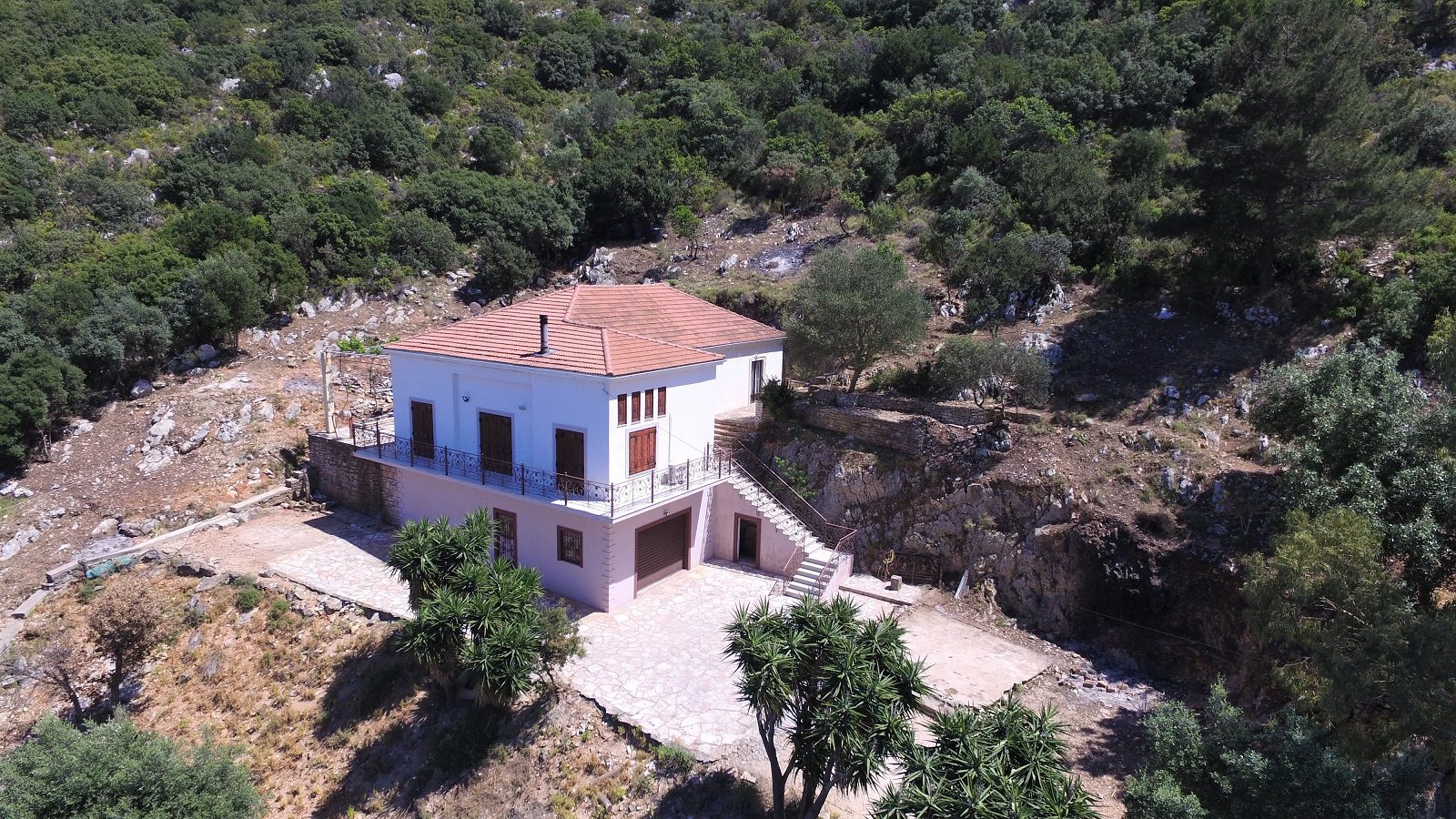 Aerial view from house for sale in Ithaca Greece, Vathi/Dexa