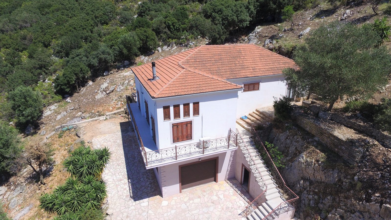 Aerial view from house for sale in Ithaca Greece, Vathi/Dexa