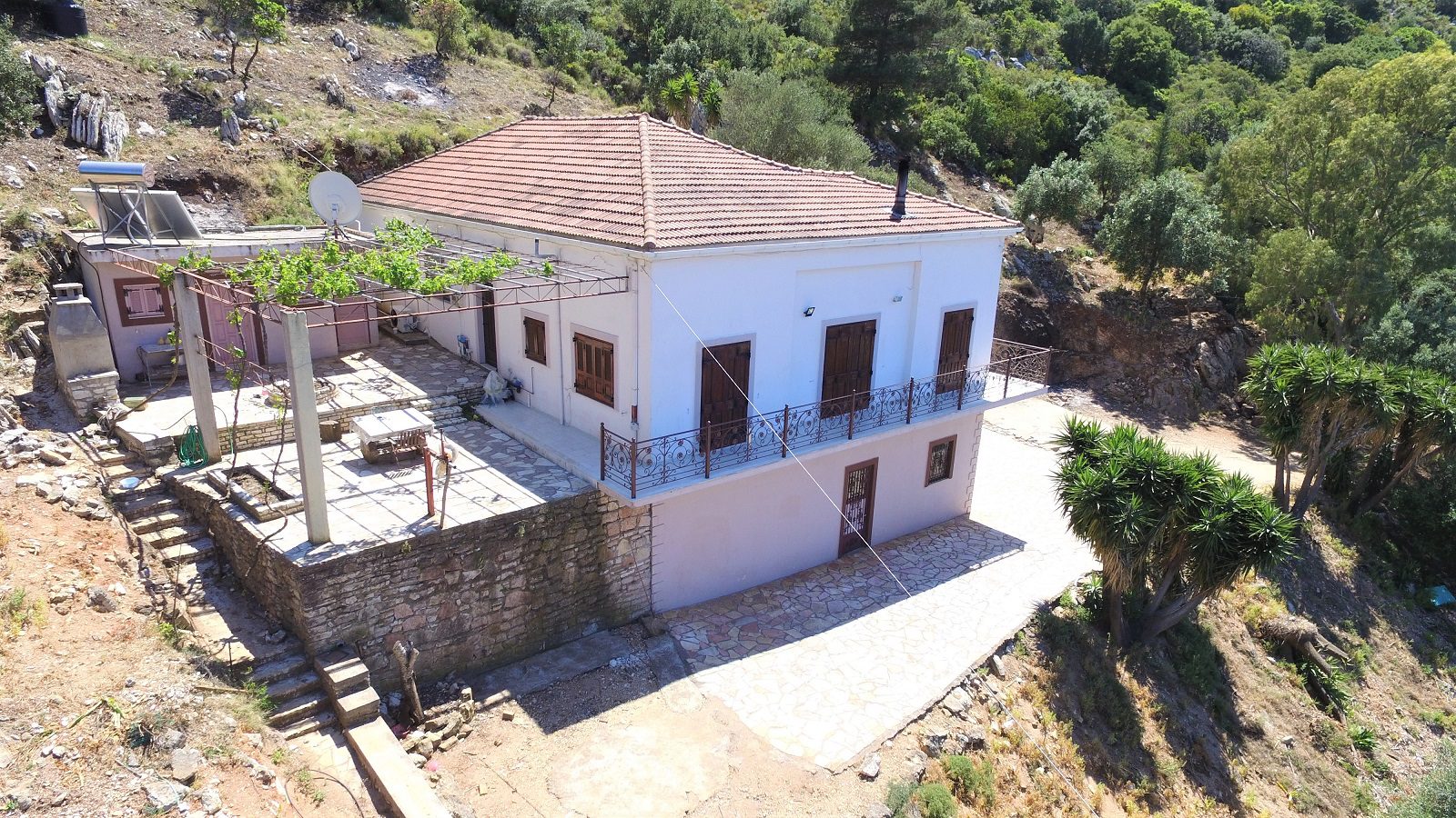 Aerial view from house for sale in Ithaca Greece, Vathi/Dexa