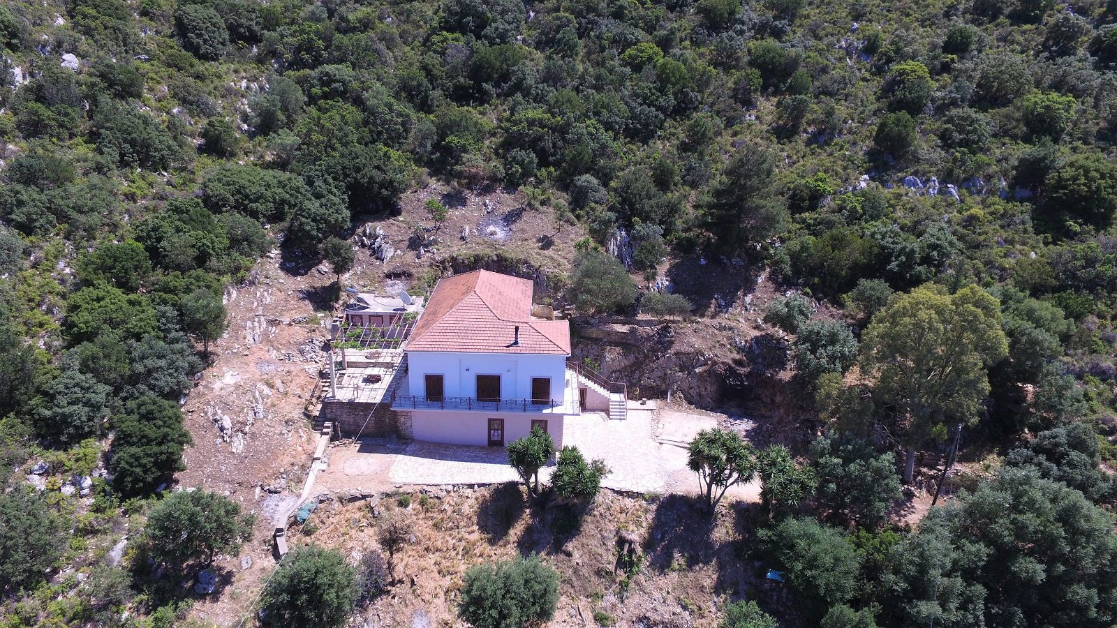Aerial view from house for sale in Ithaca Greece, Vathi/Dexa