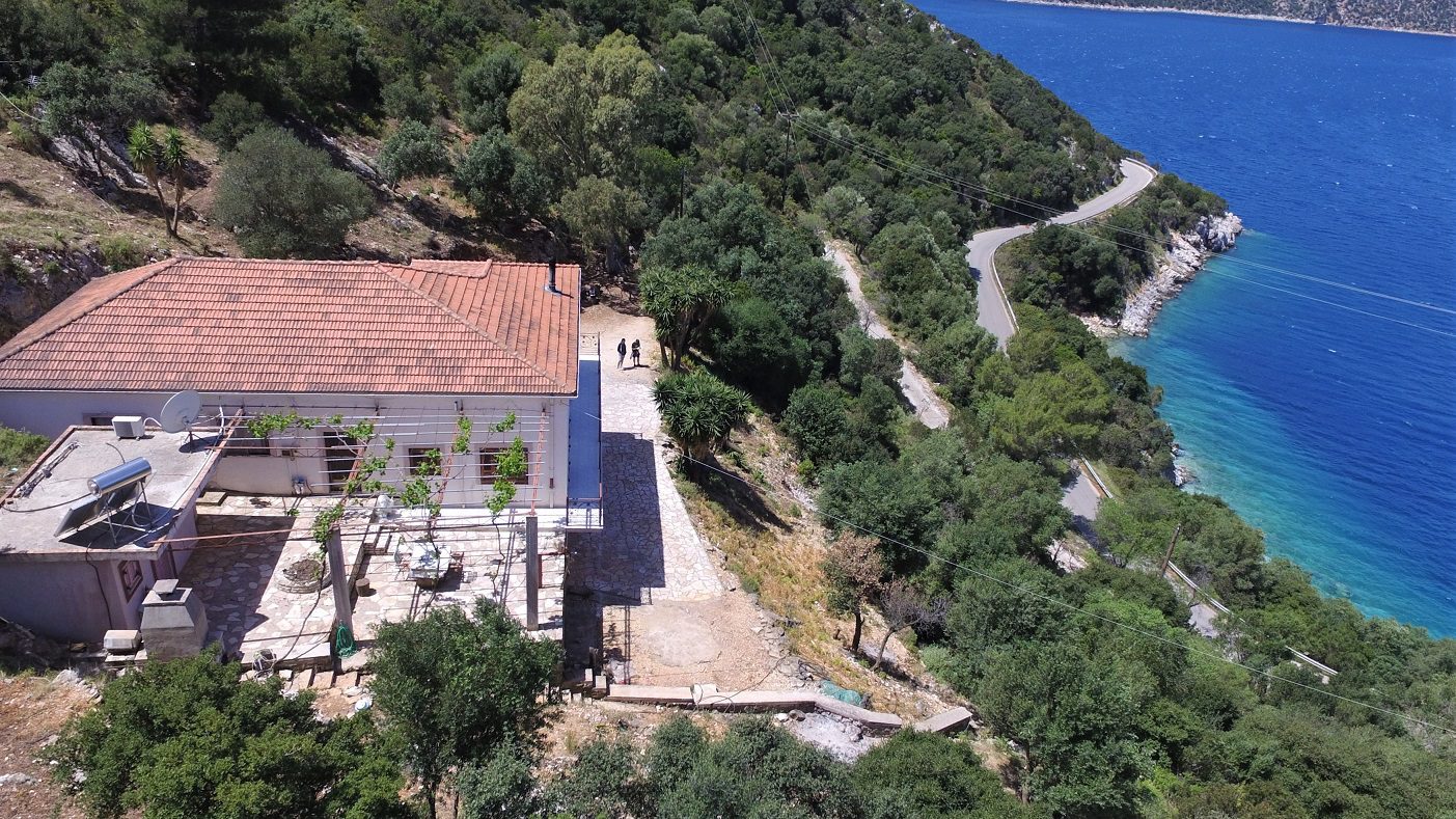 Aerial view of house for sale in Ithaca Greece, Vathi/Dexa